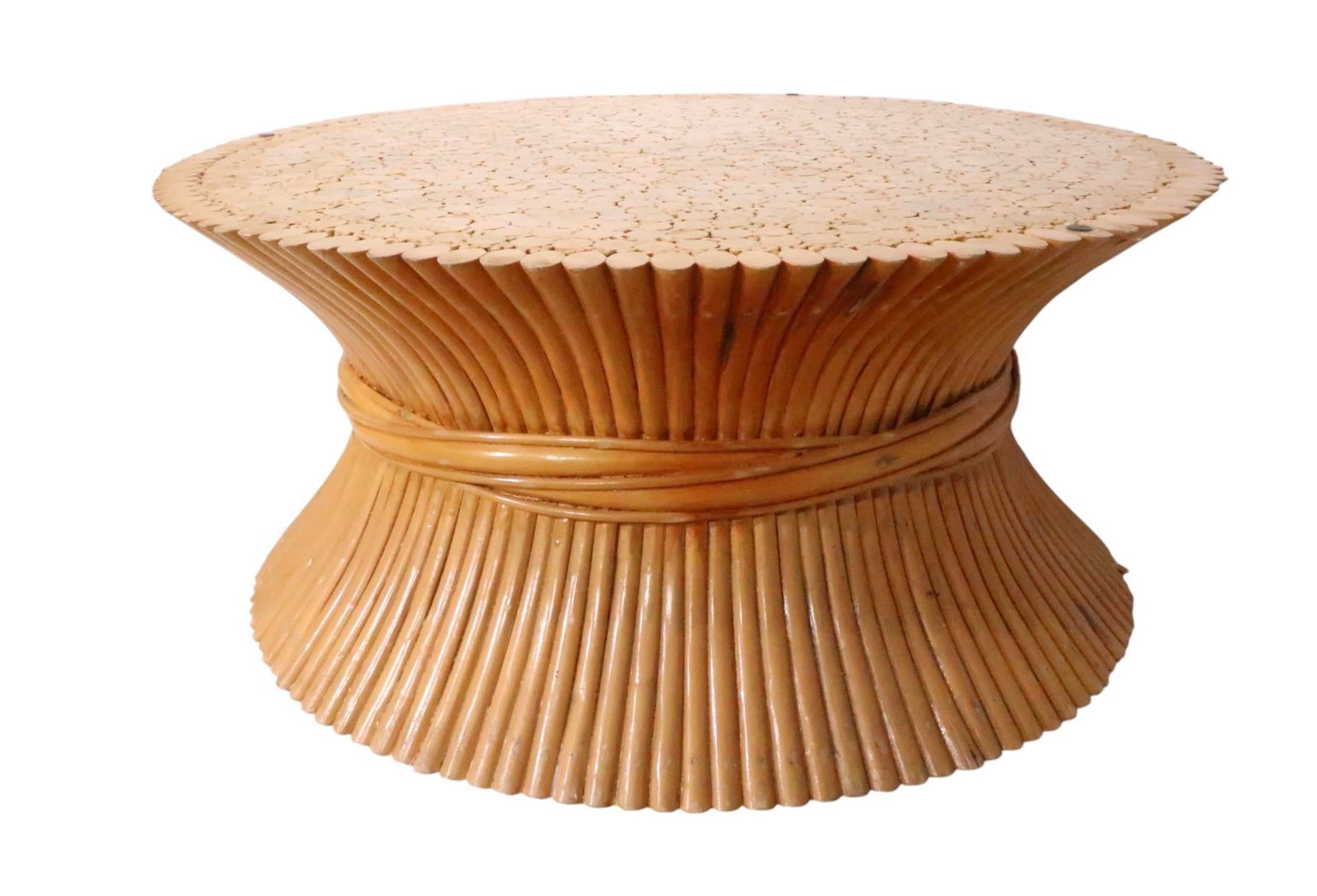 Sheaf of Wheat Form Bamboo Coffee Table by McGuire - 10