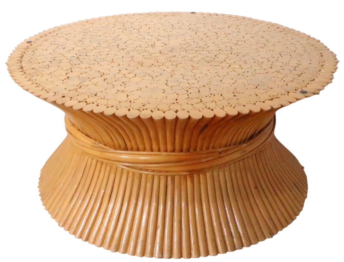 Sheaf of Wheat Form Bamboo Coffee Table by McGuire - 12