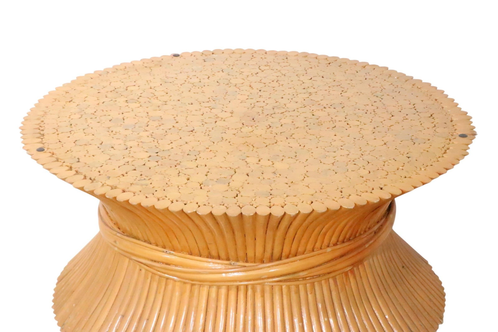 Sheaf of Wheat Form Bamboo Coffee Table by McGuire - 13