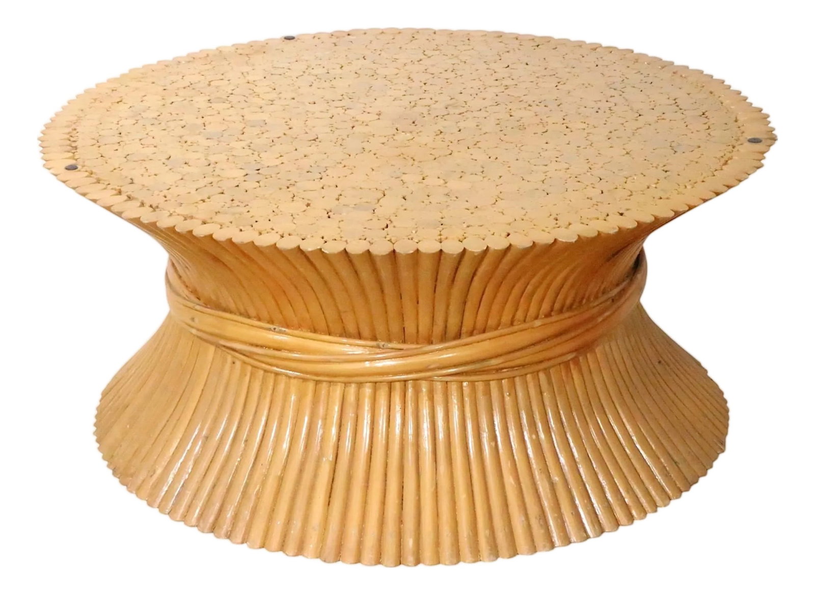 Sheaf of Wheat Form Bamboo Coffee Table by McGuire (1 of 14)