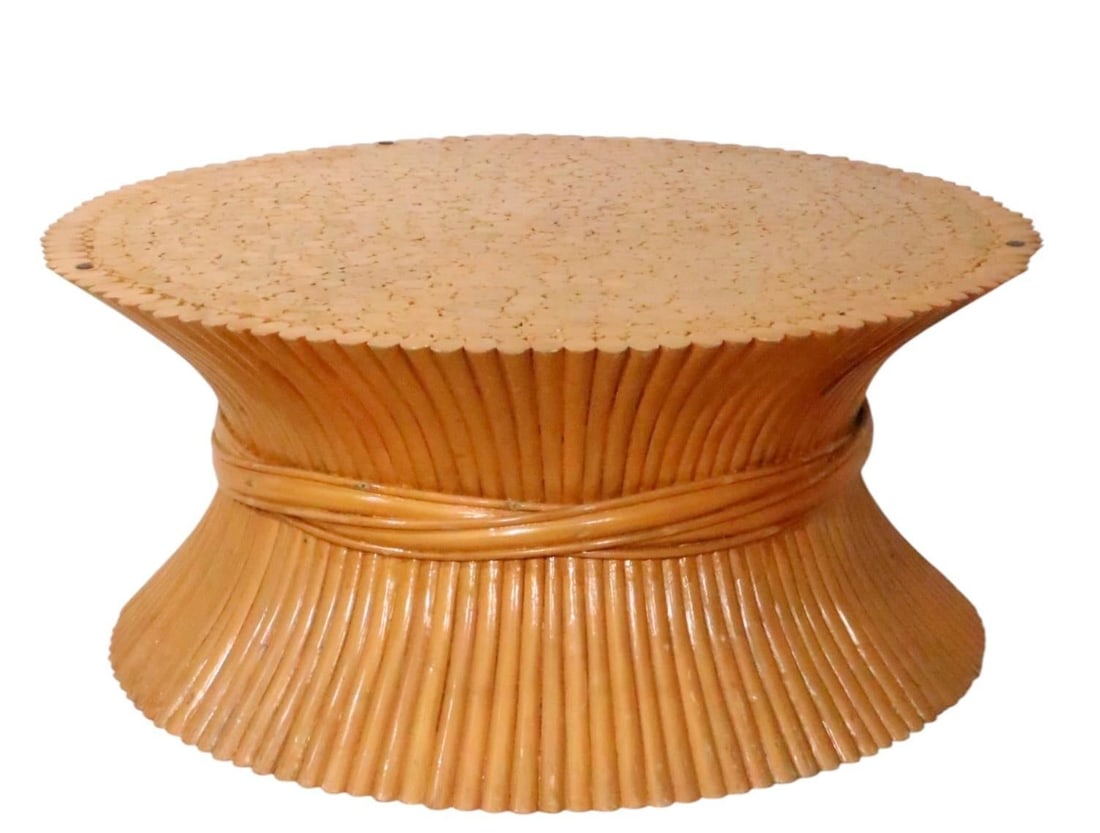 Sheaf of Wheat Form Bamboo Coffee Table by McGuire - 2