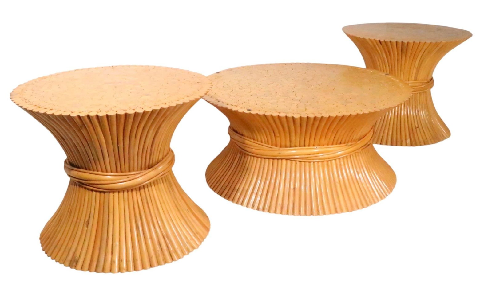 Sheaf of Wheat Form Bamboo Coffee Table by McGuire - 3