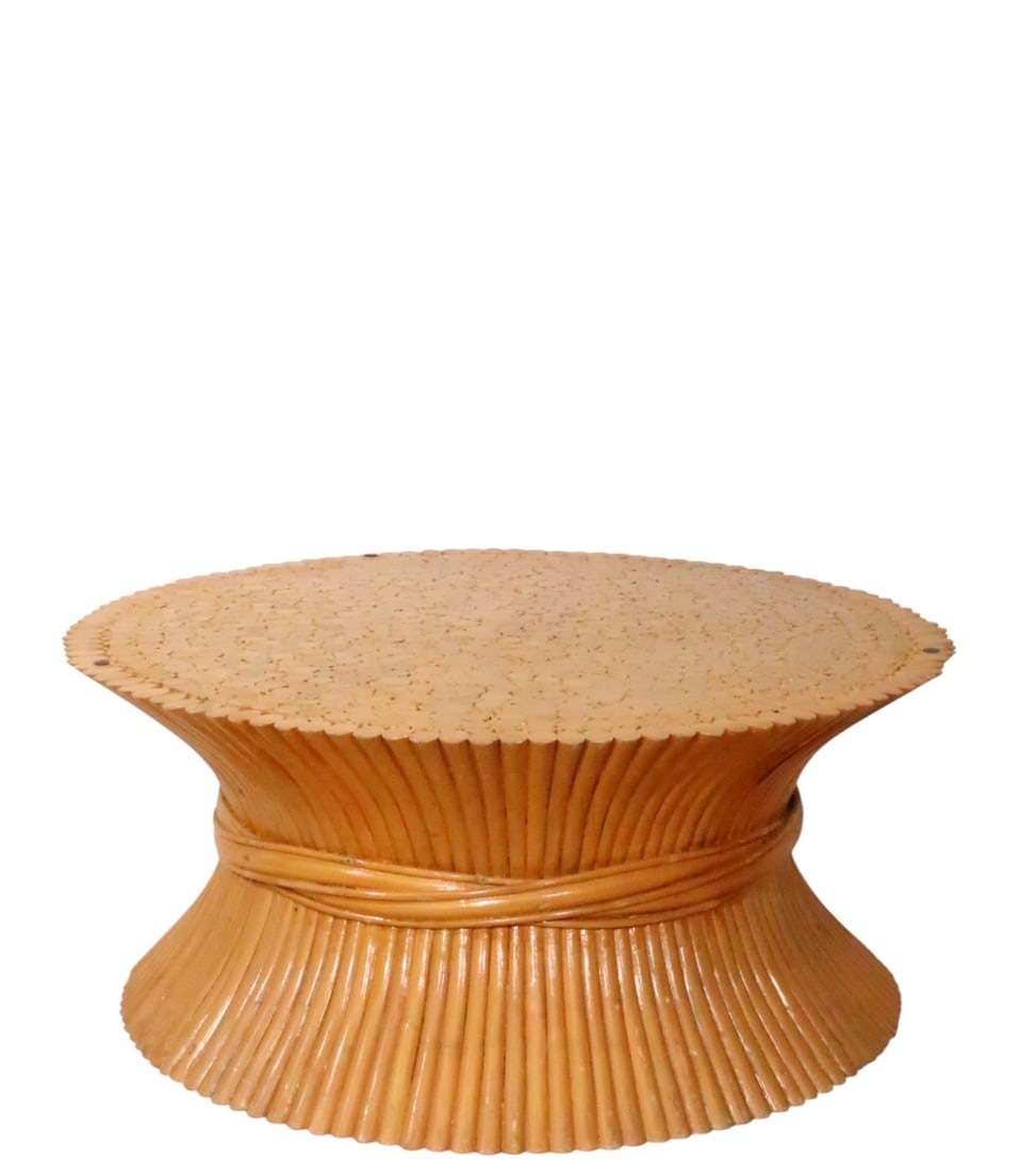 Sheaf of Wheat Form Bamboo Coffee Table by McGuire - 4