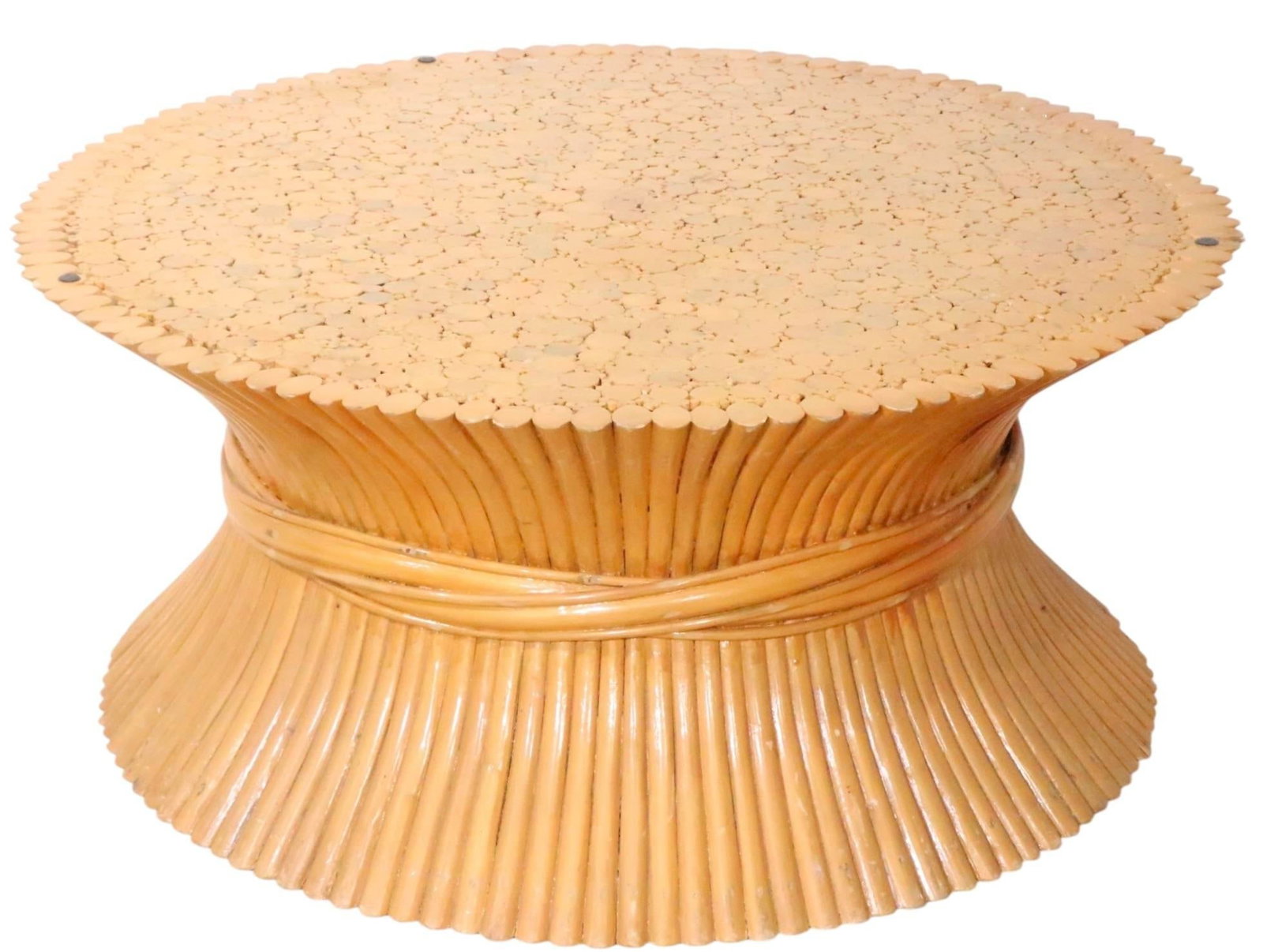 Sheaf of Wheat Form Bamboo Coffee Table by McGuire - 5