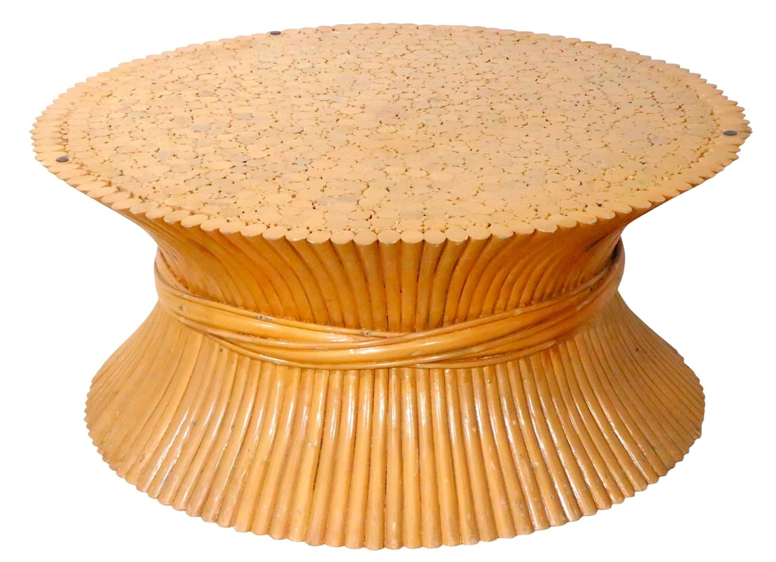 Sheaf of Wheat Form Bamboo Coffee Table by McGuire - 6