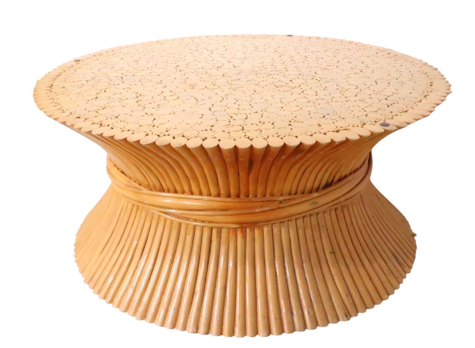 Sheaf of Wheat Form Bamboo Coffee Table by McGuire - 9