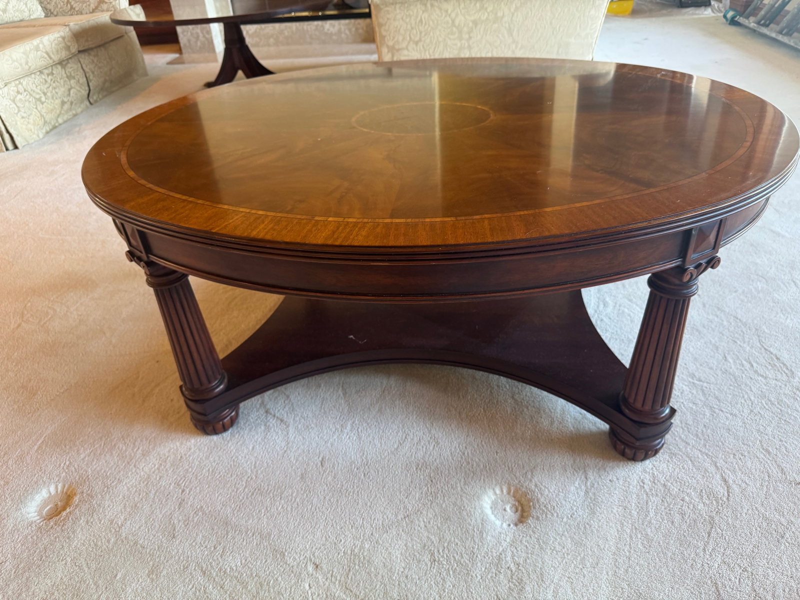 Late 20th Century Henkel Harris Model 5249 Oval Mahogany Coffee Table [Cb] - 2
