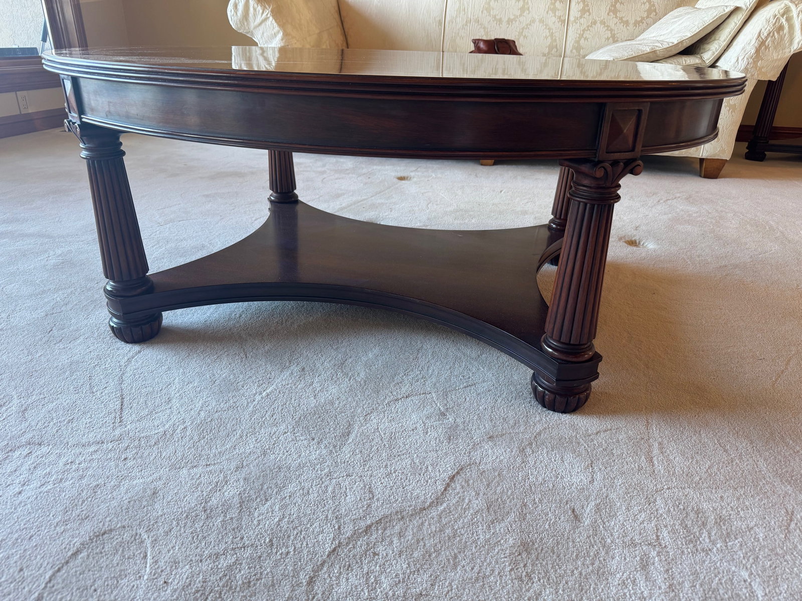 Late 20th Century Henkel Harris Model 5249 Oval Mahogany Coffee Table [Cb] - 3