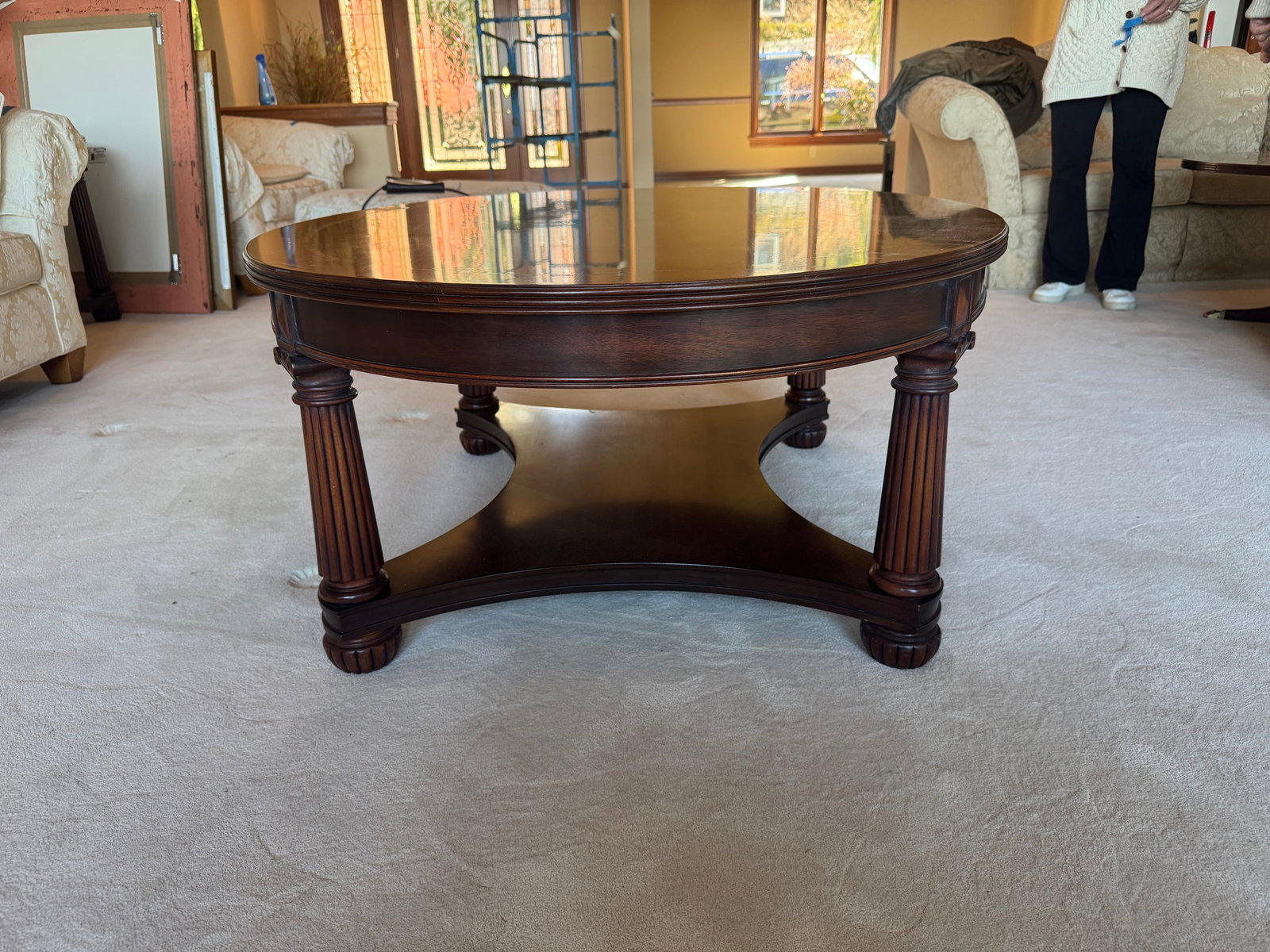 Late 20th Century Henkel Harris Model 5249 Oval Mahogany Coffee Table [Cb] - 4