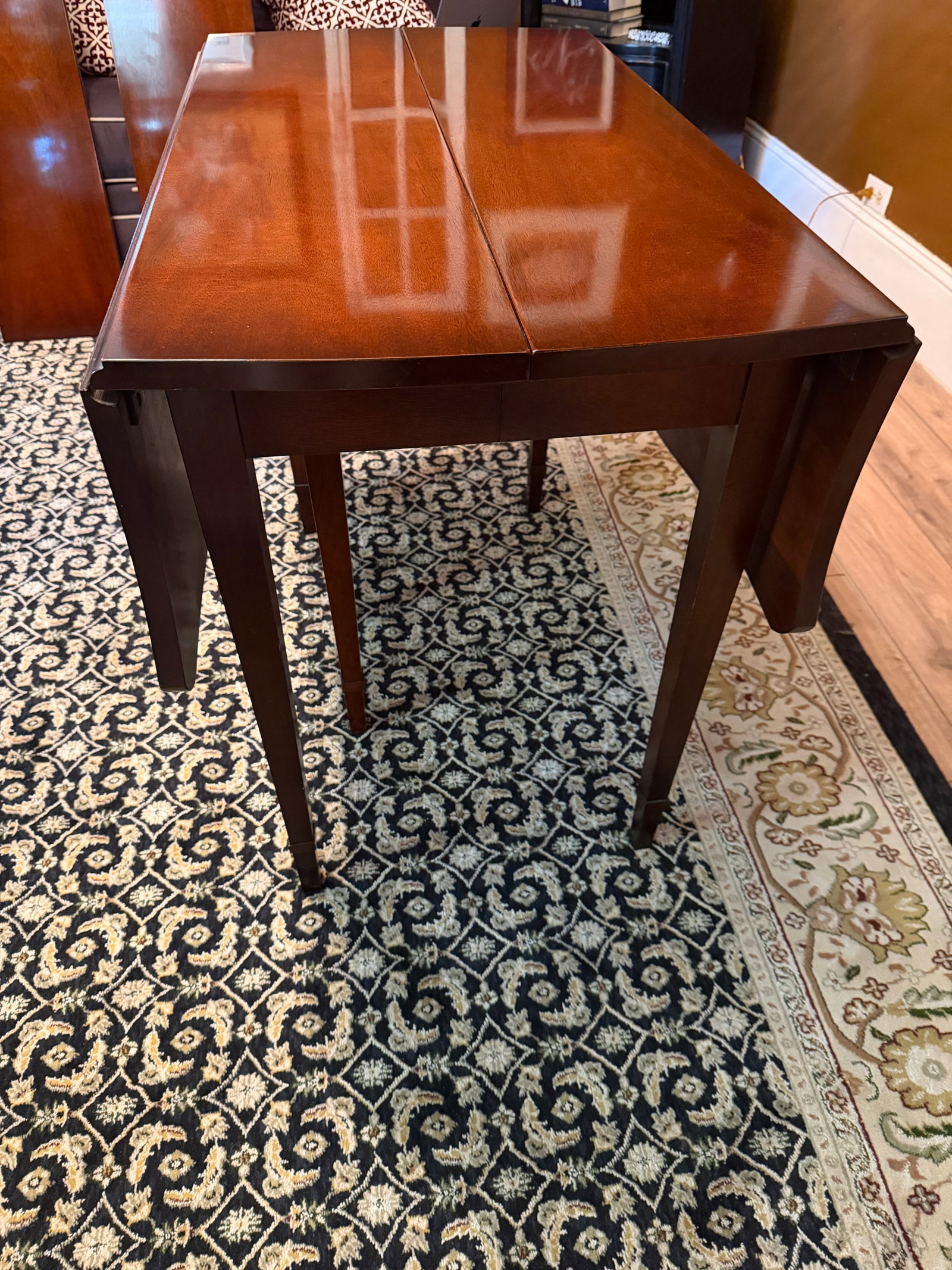 Vintage Drexel "Travis Court" Mahogany Drop-Leaf Dining Table No. 19635 - Includes 3 Leaves & Custom - 3