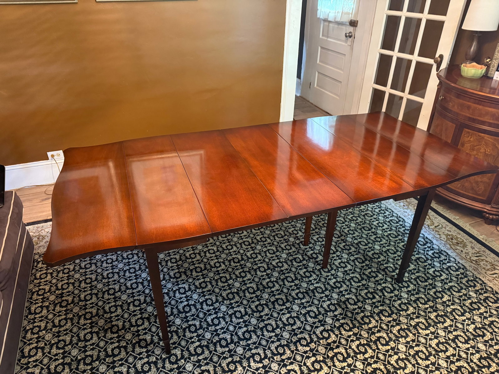Vintage Drexel "Travis Court" Mahogany Drop-Leaf Dining Table No. 19635 - Includes 3 Leaves & Custom - 7