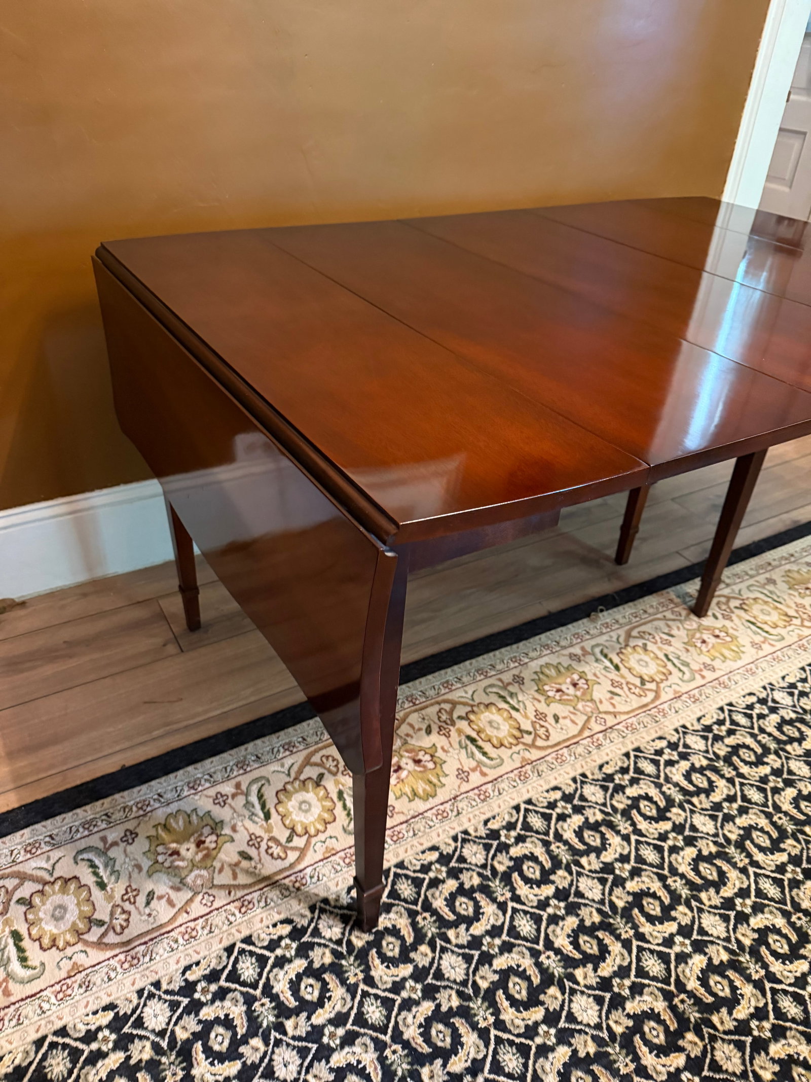 Vintage Drexel "Travis Court" Mahogany Drop-Leaf Dining Table No. 19635 - Includes 3 Leaves & Custom - 8