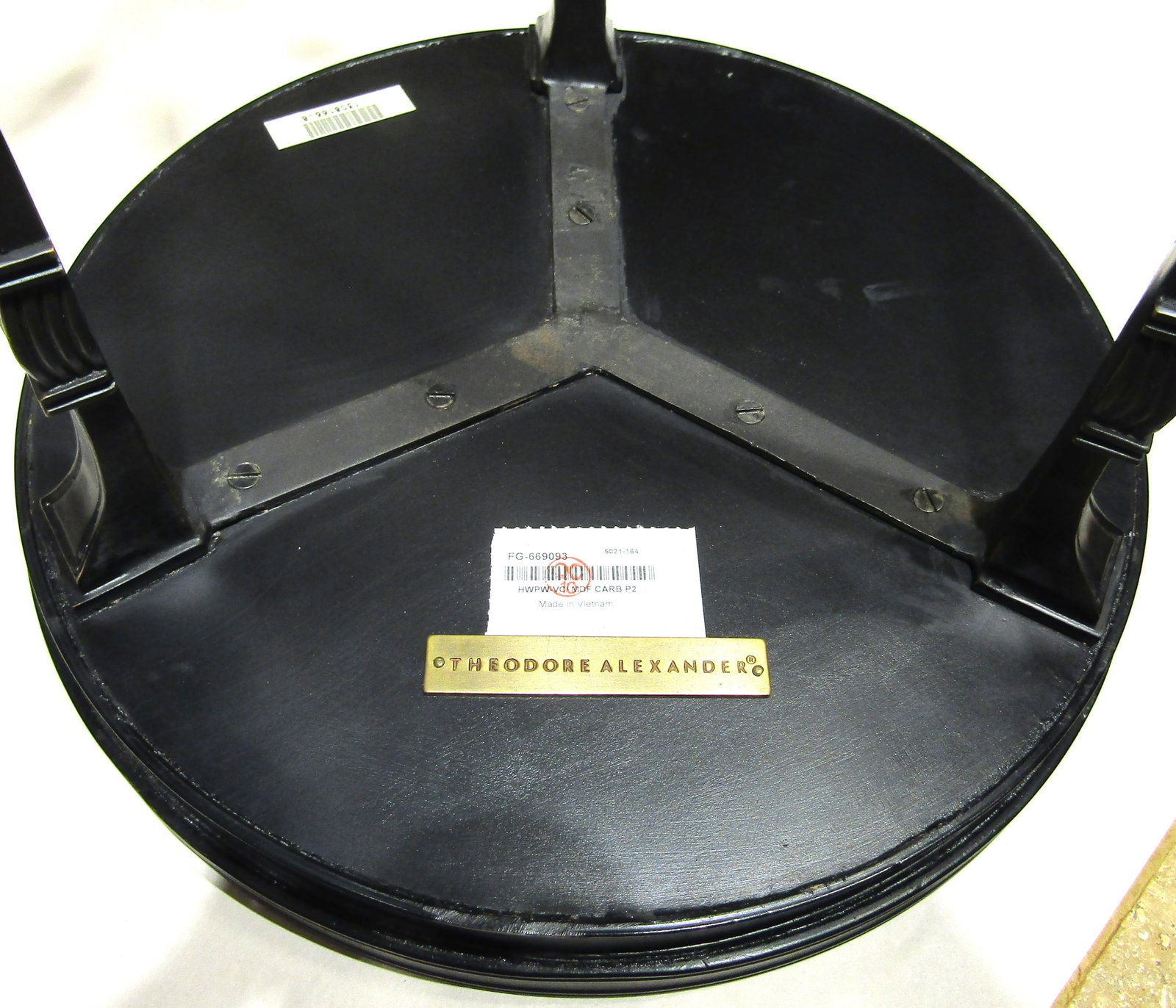 Theodore Alexander Empire Style Stone and Bronze Tripod Drink / Accent Table - 10