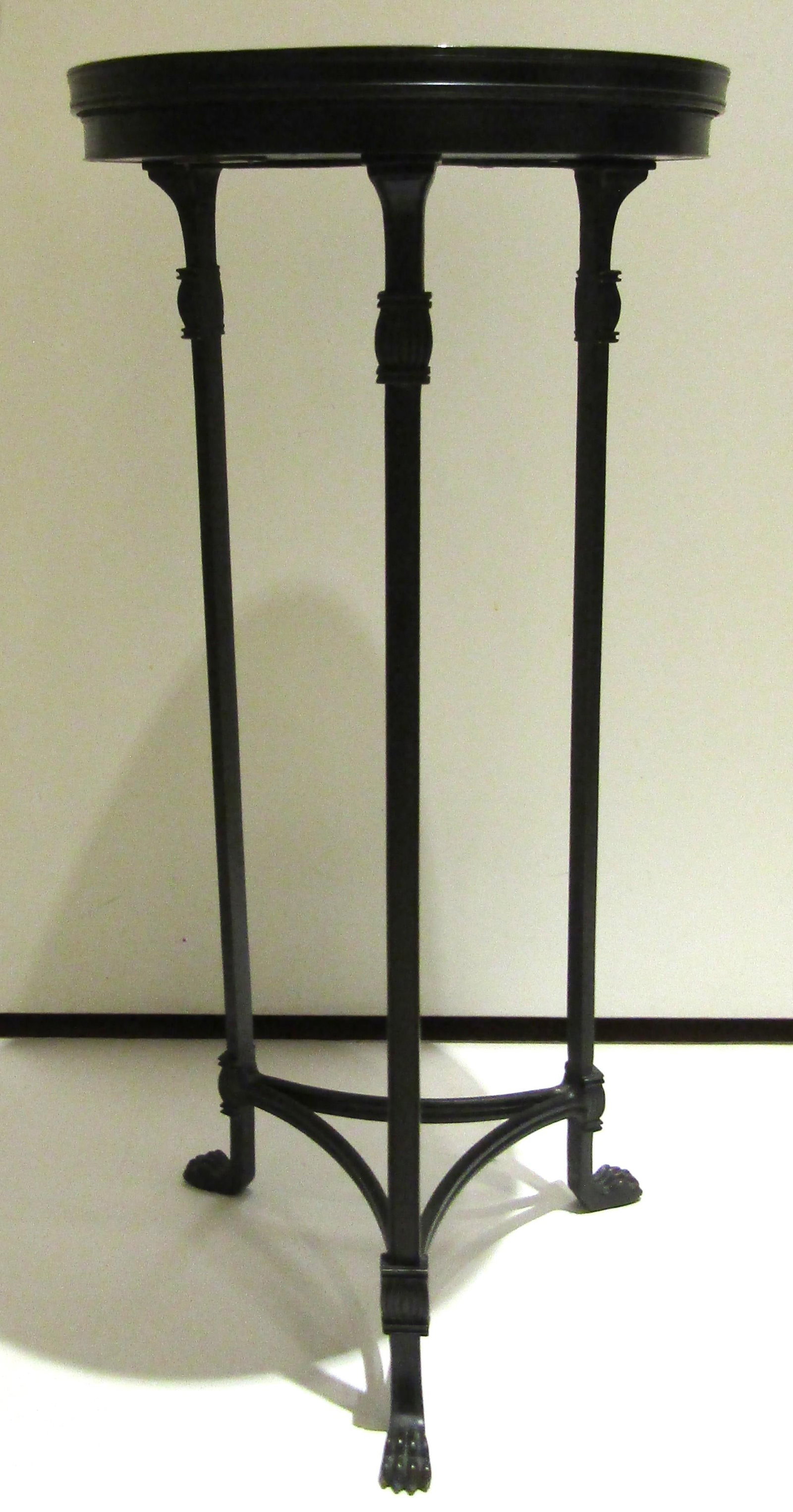 Theodore Alexander Empire Style Stone and Bronze Tripod Drink / Accent Table - 2