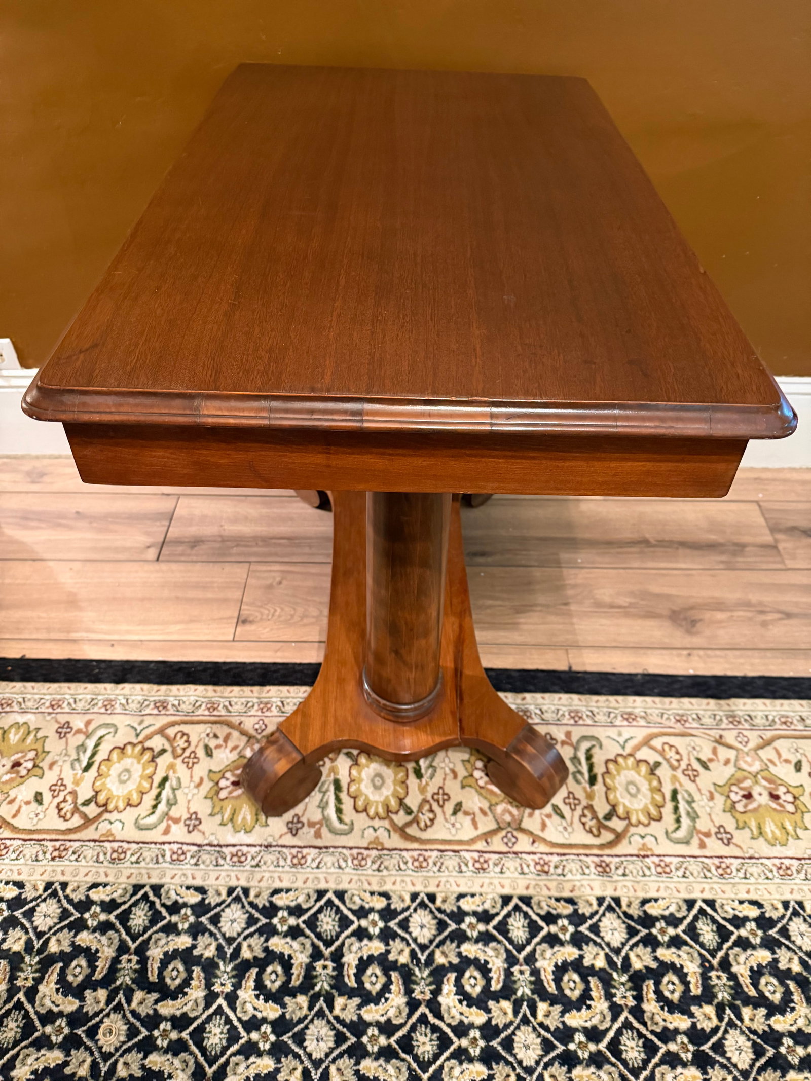Antique 19th Century American Empire Walnut Library Table (36") - 10