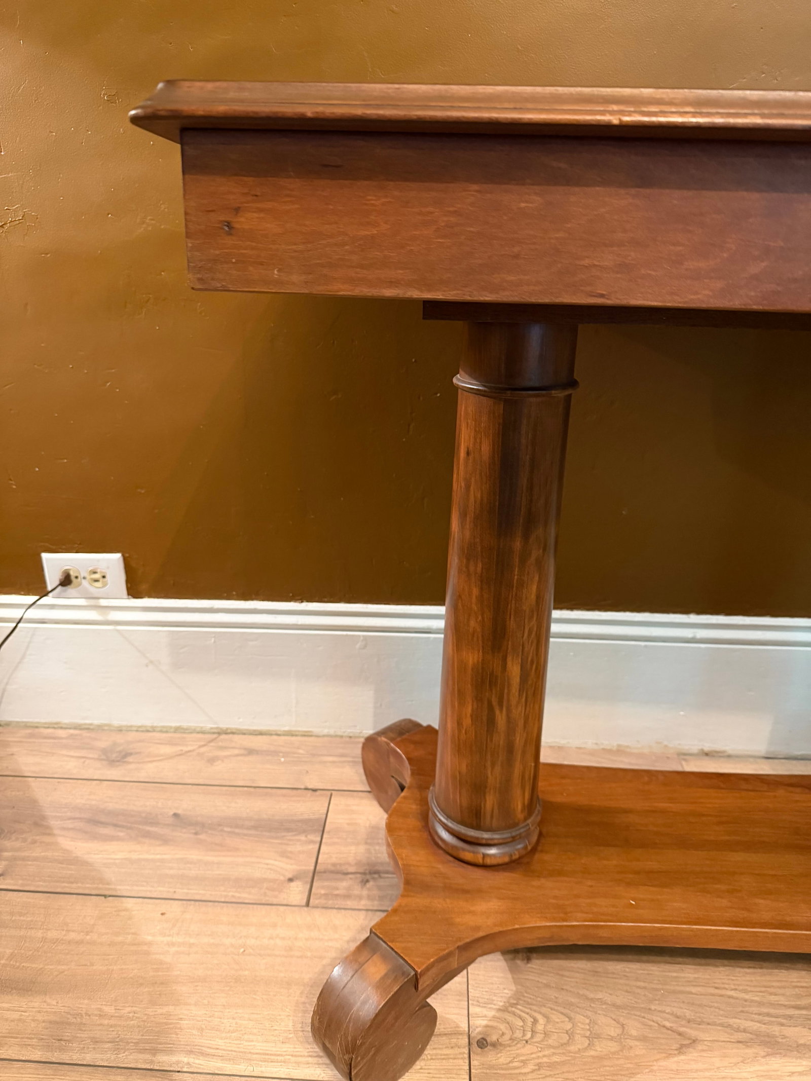 Antique 19th Century American Empire Walnut Library Table (36") - 13