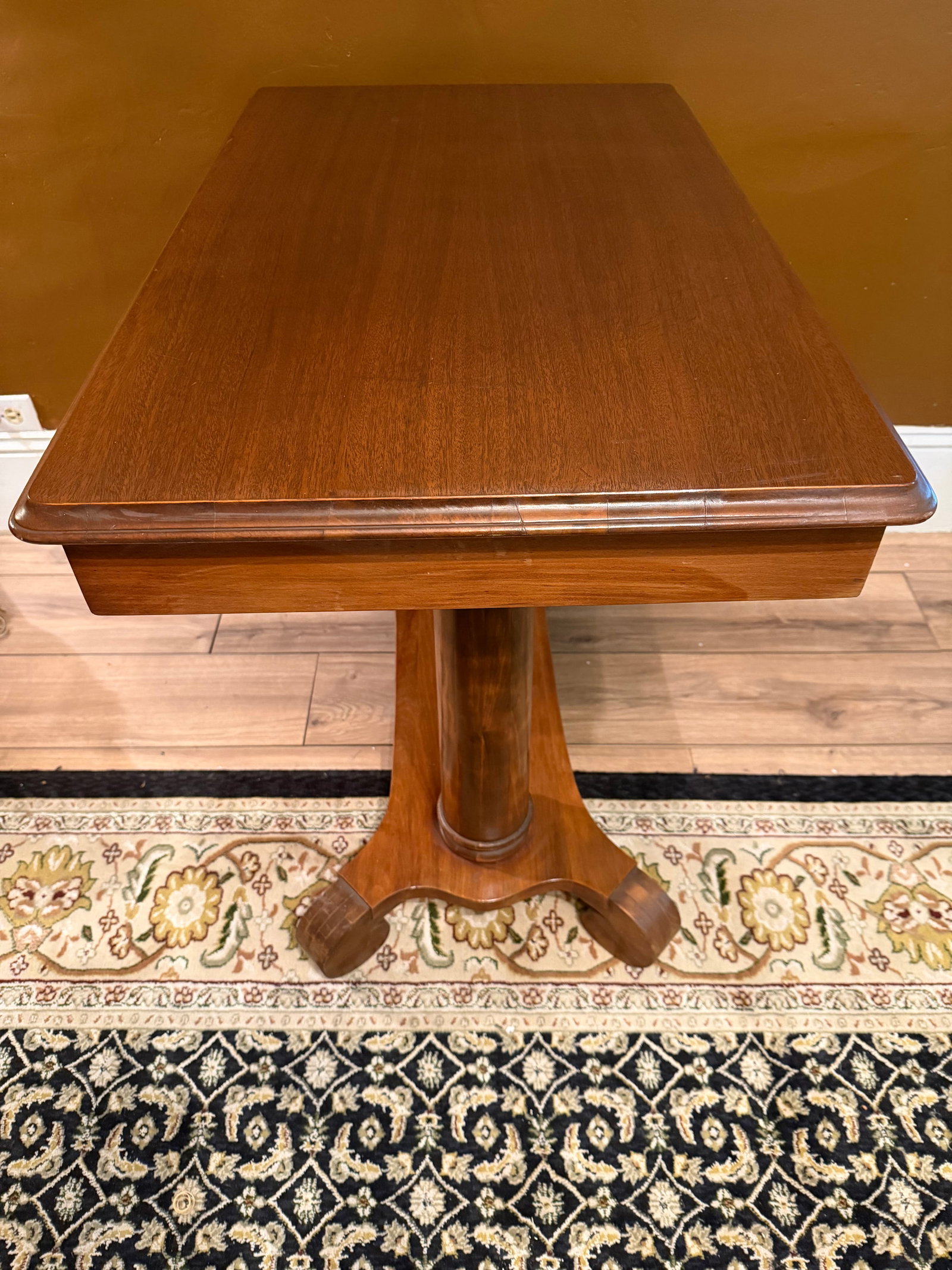 Antique 19th Century American Empire Walnut Library Table (36") - 14