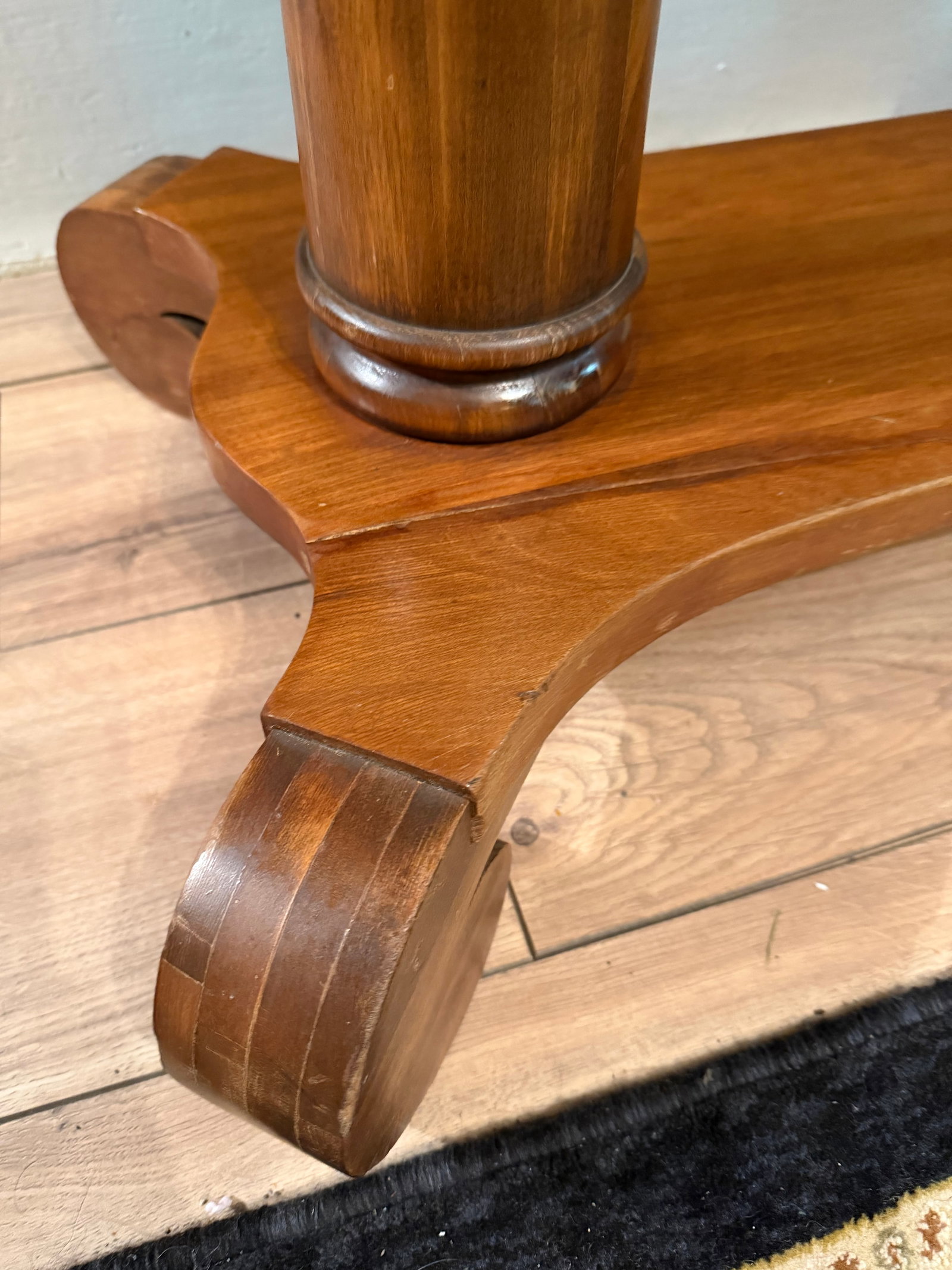 Antique 19th Century American Empire Walnut Library Table (36") - 16