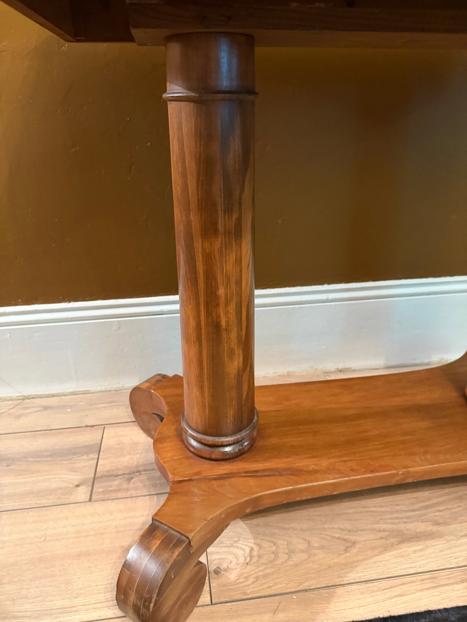 Antique 19th Century American Empire Walnut Library Table (36") - 2