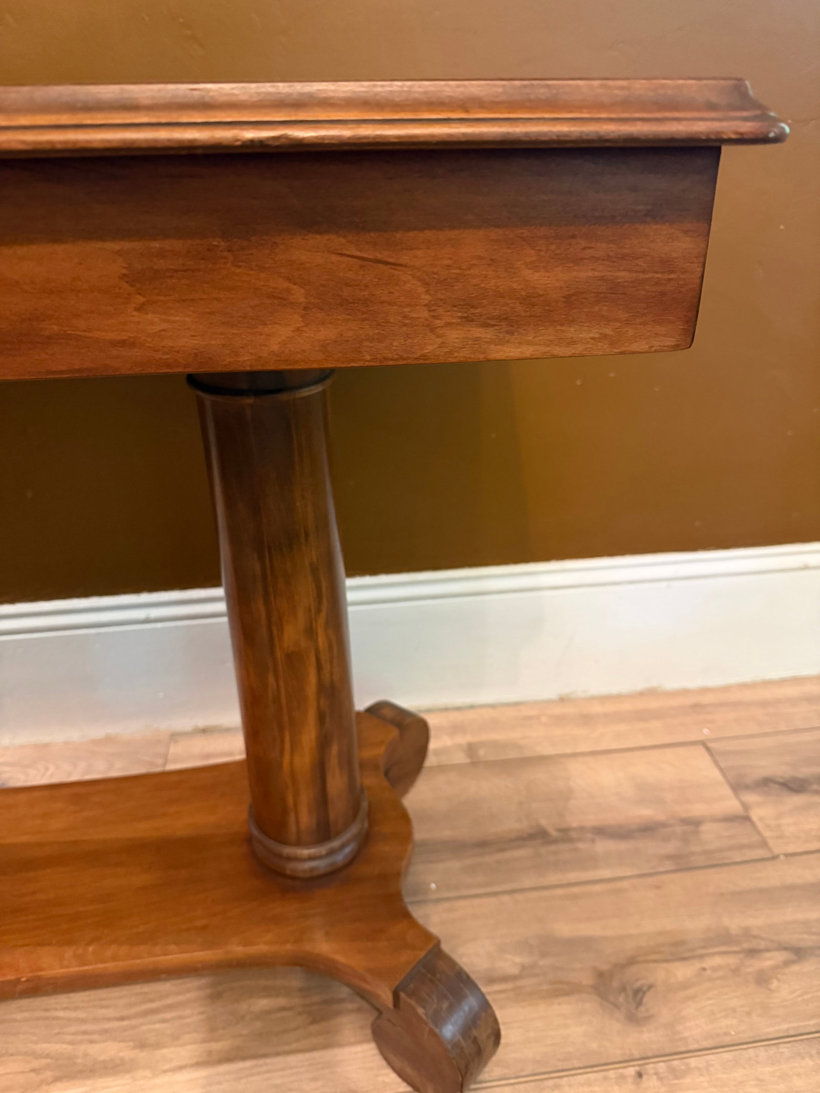 Antique 19th Century American Empire Walnut Library Table (36") - 6