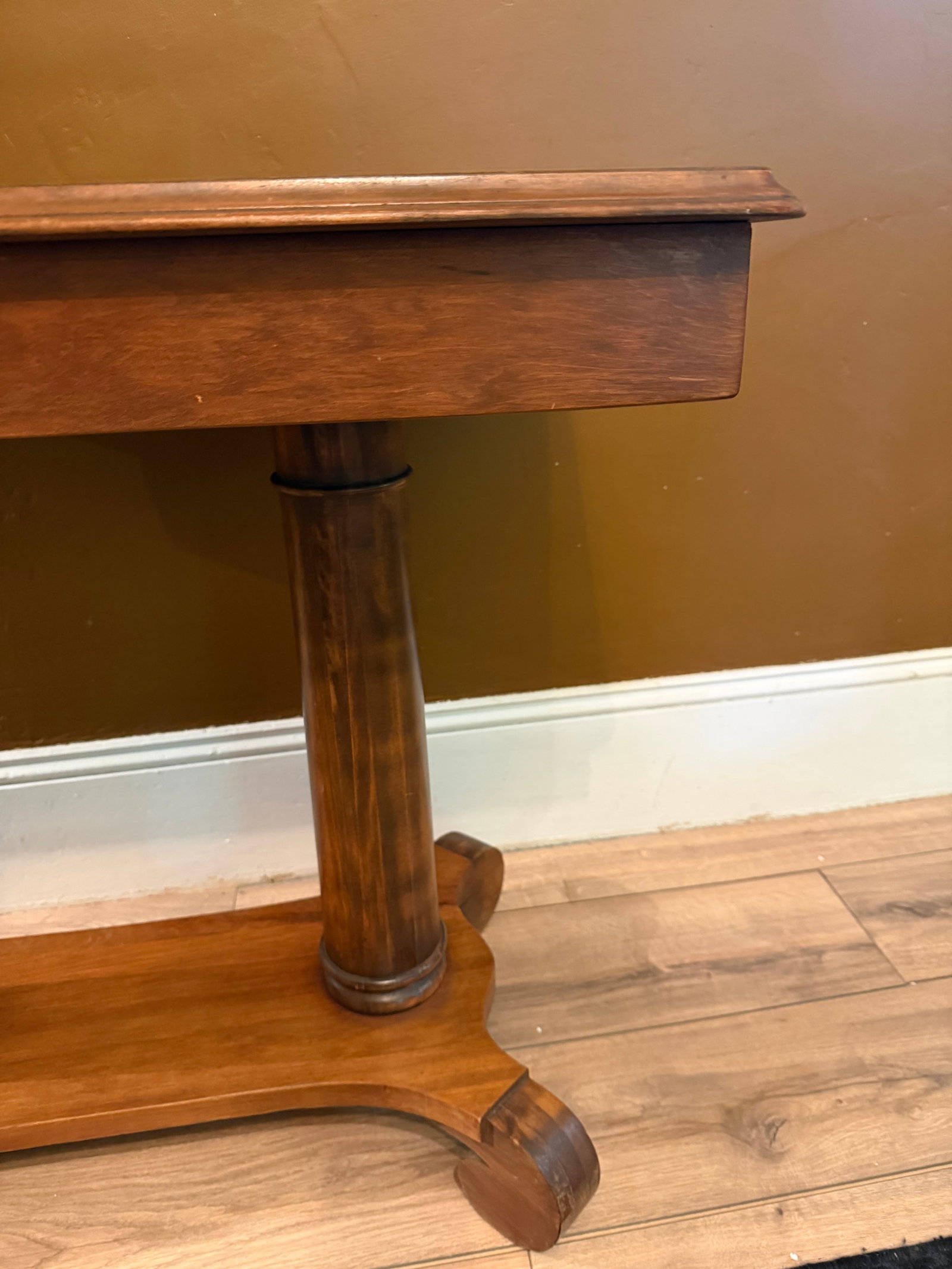 Antique 19th Century American Empire Walnut Library Table (36") - 7