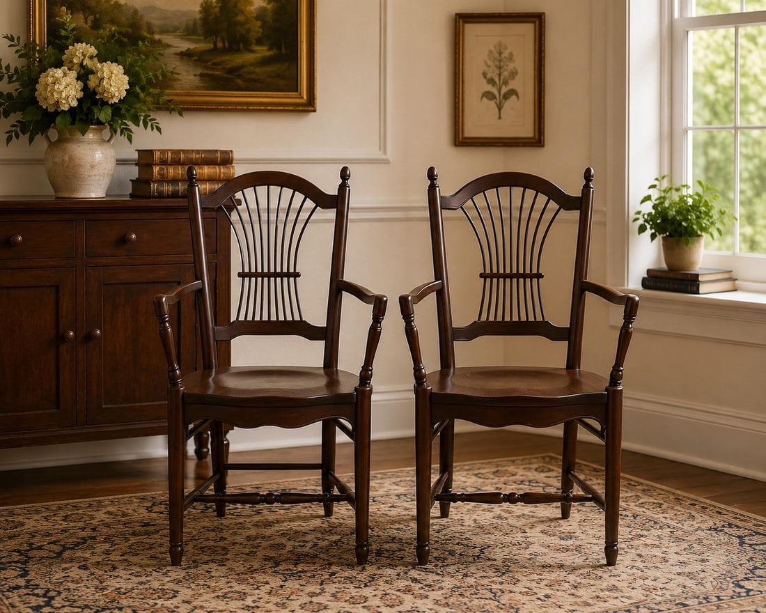 Pair of Tom Seely Solid Cherry Dining Armchairs - 12