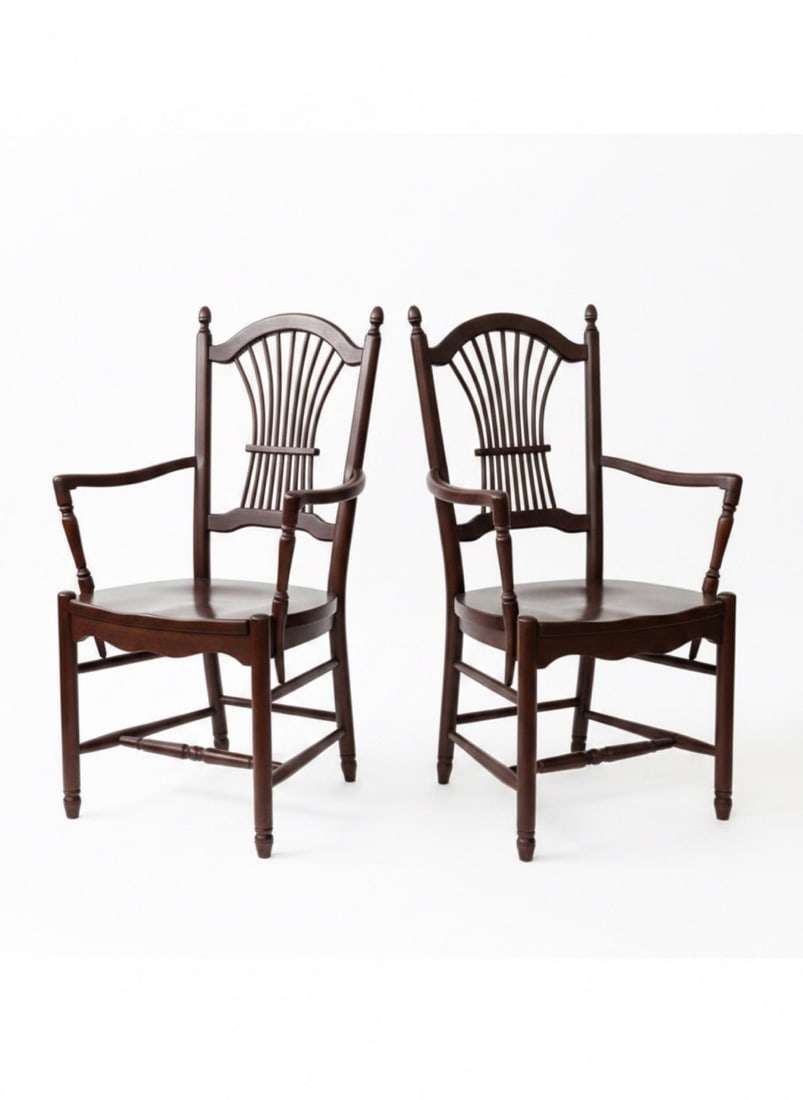 Pair of Tom Seely Solid Cherry Dining Armchairs - 2