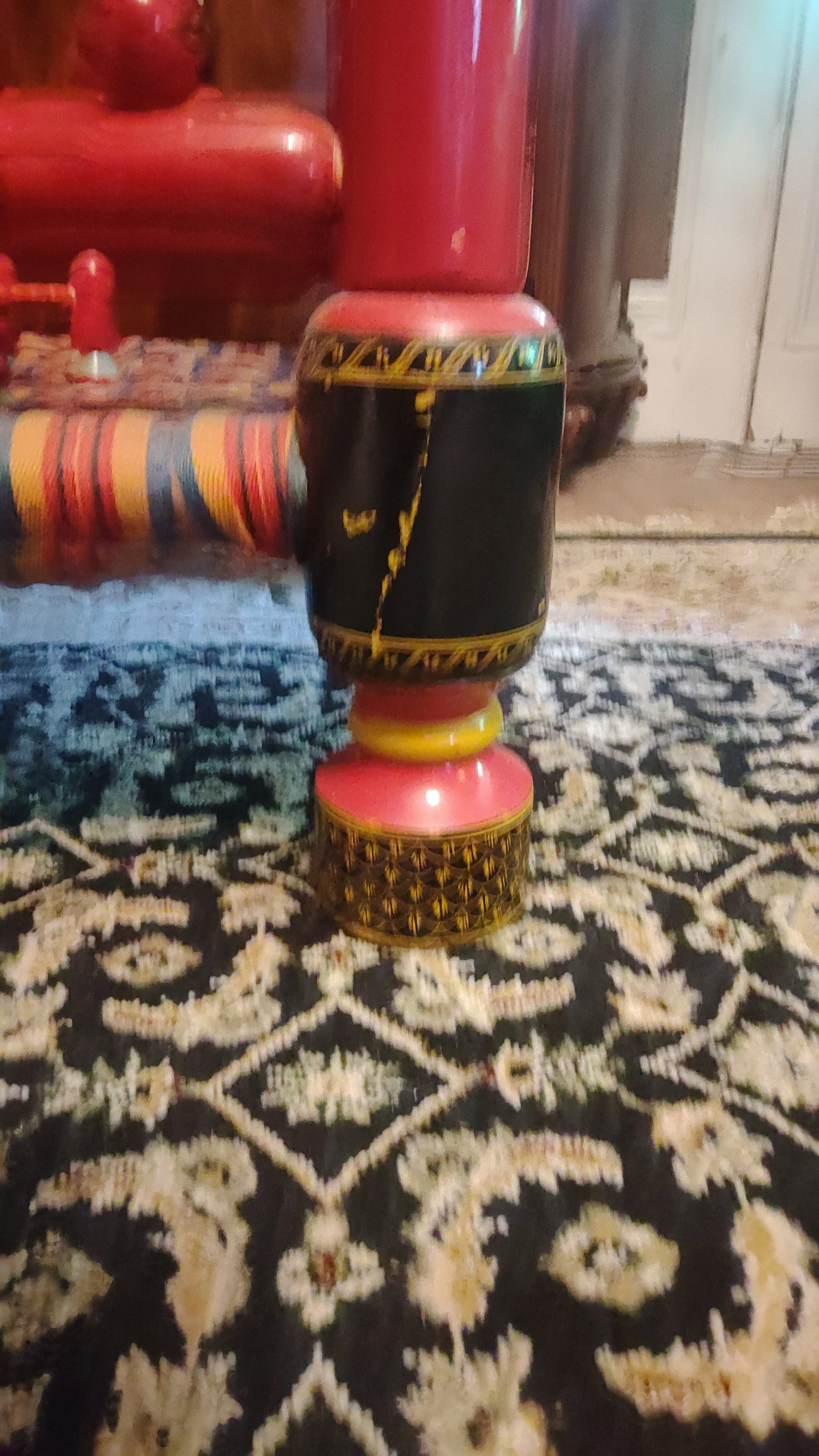 Vintage Pakistani Punjabi Tribal Wedding Chair & Wooden Charpai Cot - 8