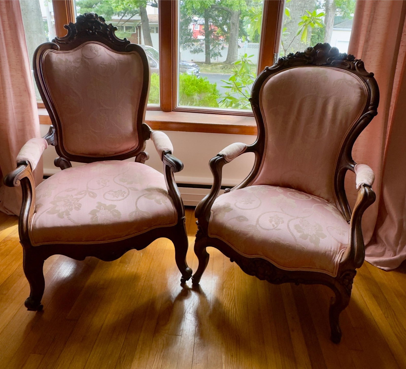 Mid 19th Century Victorian Carved Rosewood Parlor Chair Set - 4