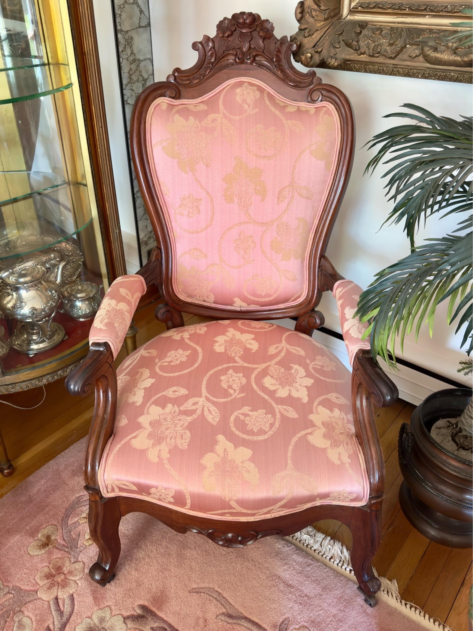 Mid 19th Century Victorian Carved Rosewood Parlor Chair Set - 6
