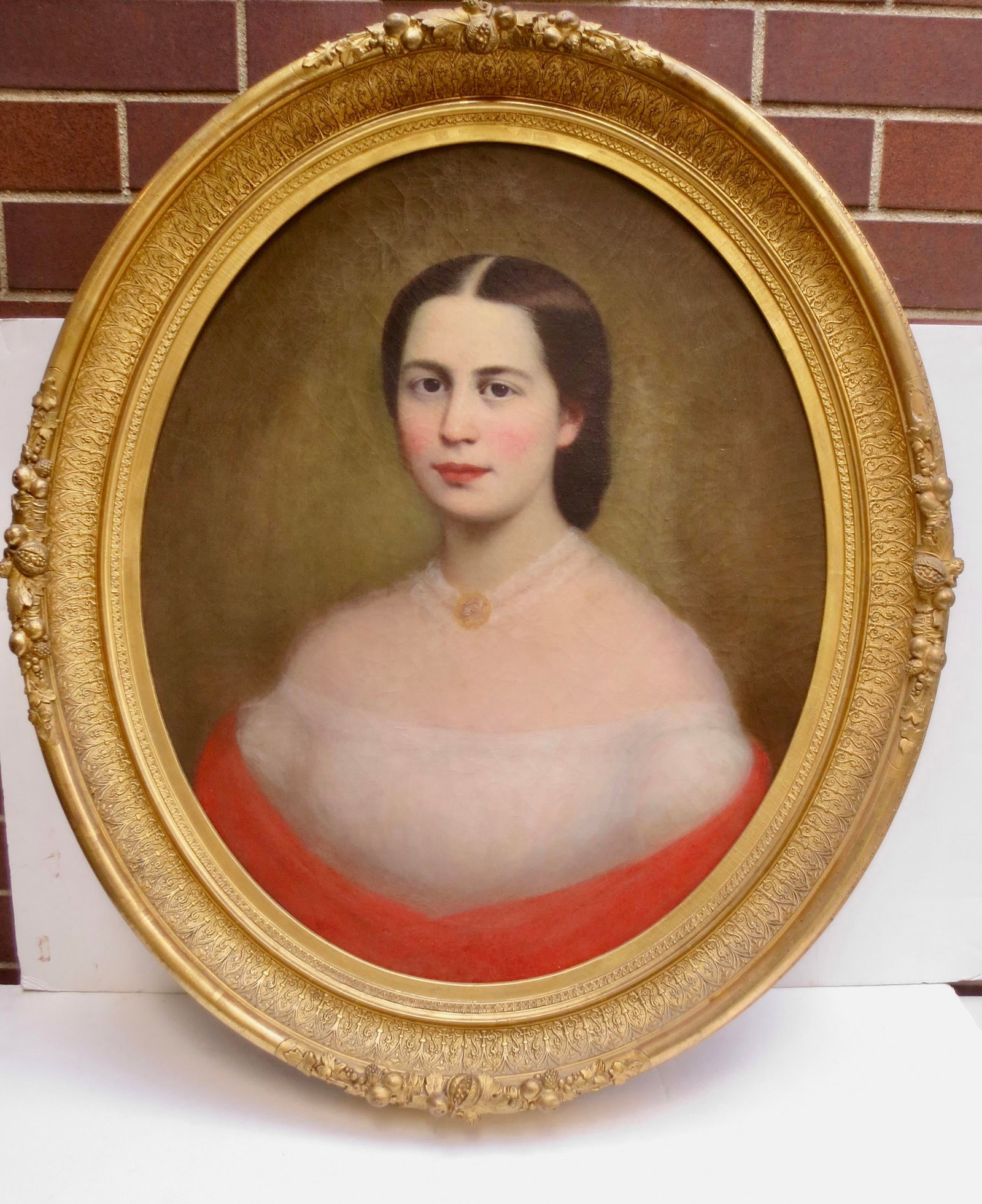 Mid-19th Century Ladies Portrait in Period Frame - 9
