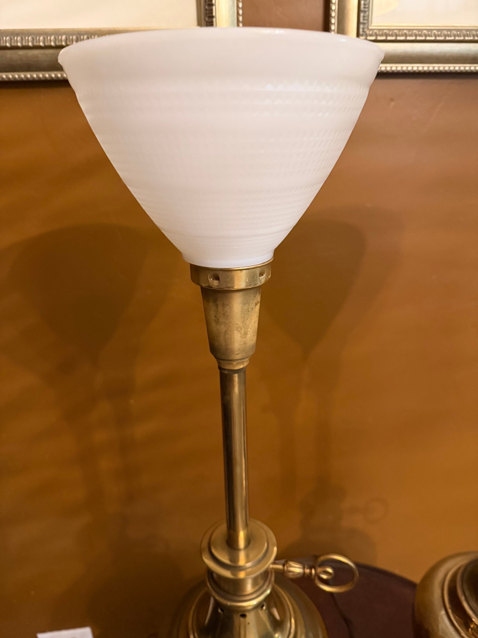 Pair Vintage Stiffel Brass Oil Lamp Style W/ Milk Glass Hollywood Regency Table Lamps W/ Additional - 8