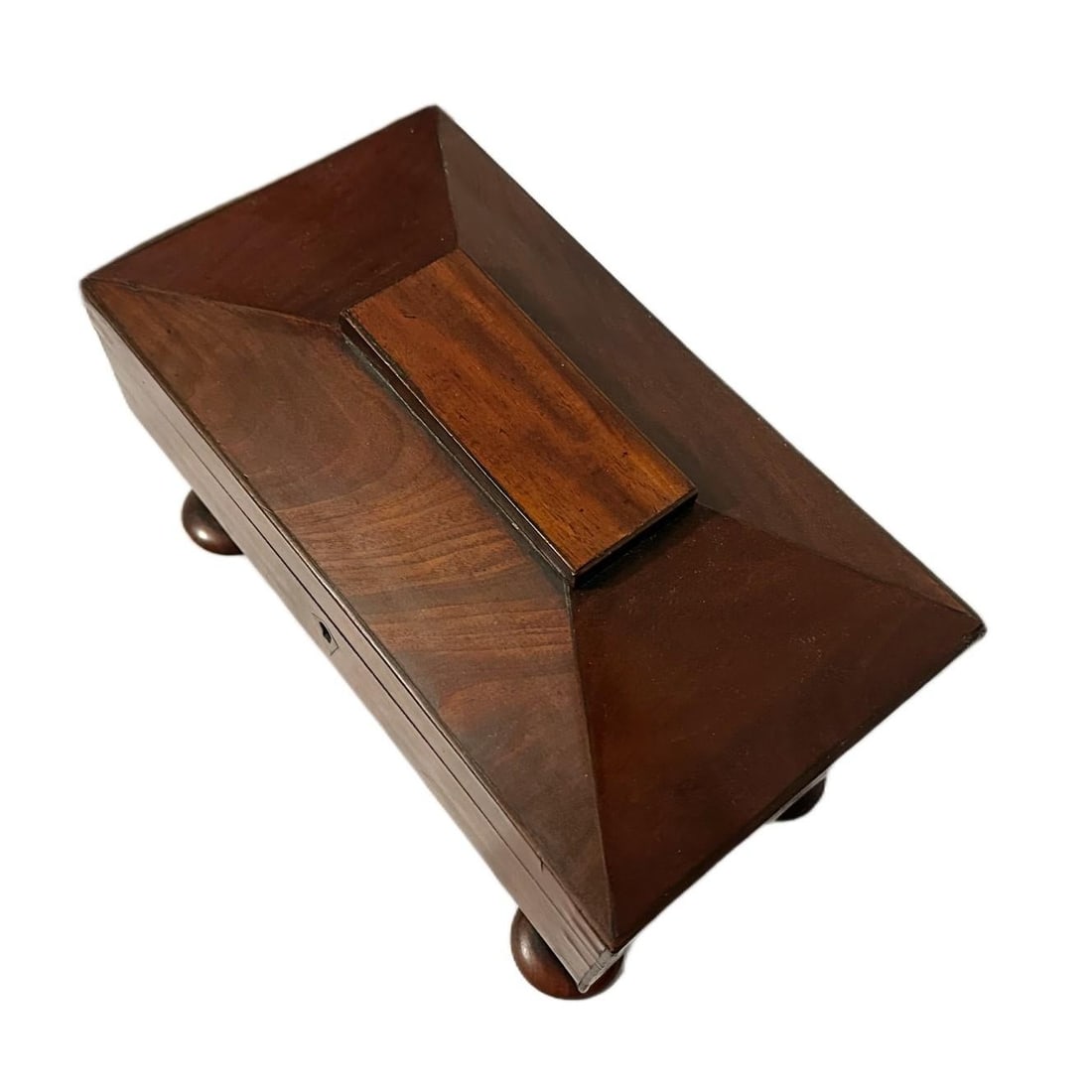 Antique Early 19th Century William IV Regency English Mahogany Tea Sarcophagus Caddy Box - 2