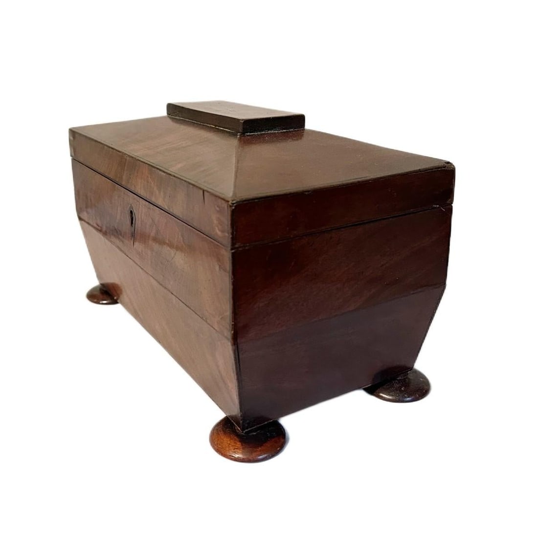 Antique Early 19th Century William IV Regency English Mahogany Tea Sarcophagus Caddy Box - 3