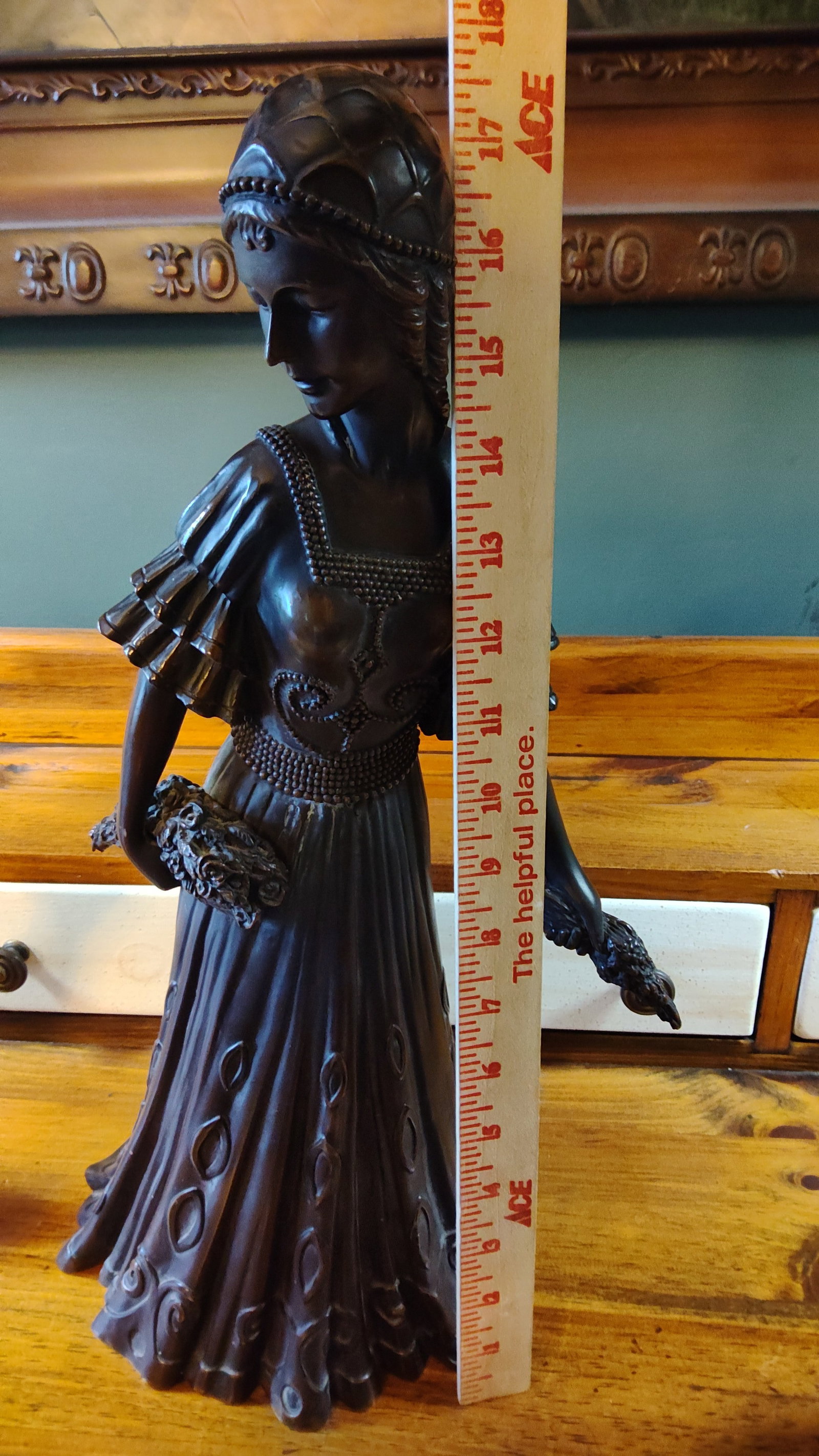 Antique Cast Bronze Woman Feeding Goats 4 Piece Art Deco Sculpture - Stunning - 7