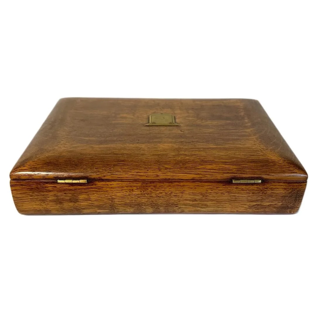 Antique Victorian English Tiger Oak Book Form Lap Desk/Stationery Box W/Inkwell - 11