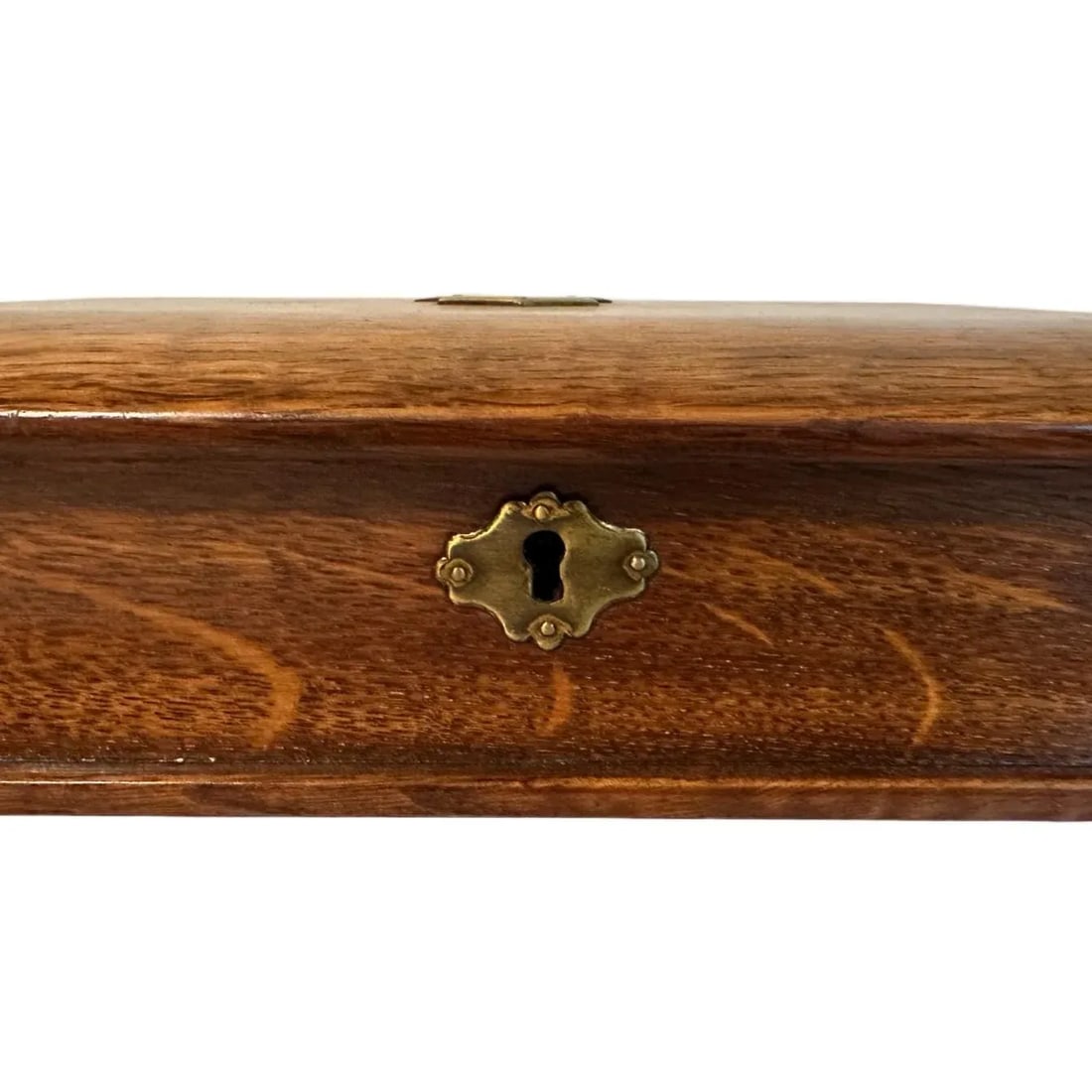 Antique Victorian English Tiger Oak Book Form Lap Desk/Stationery Box W/Inkwell - 8