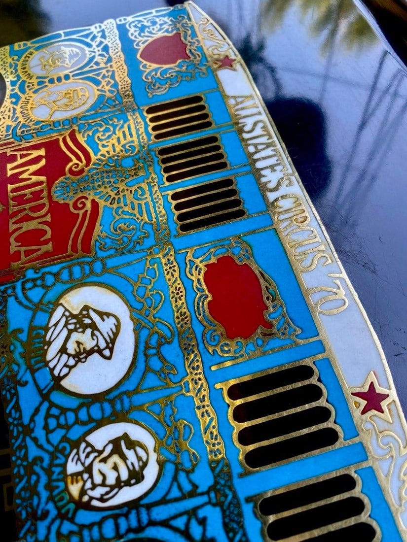 Vintage Couroc of Monterey "America" Circus Wagon Tray | Barnum & Bailey Commemorative Design | Mid- - 4