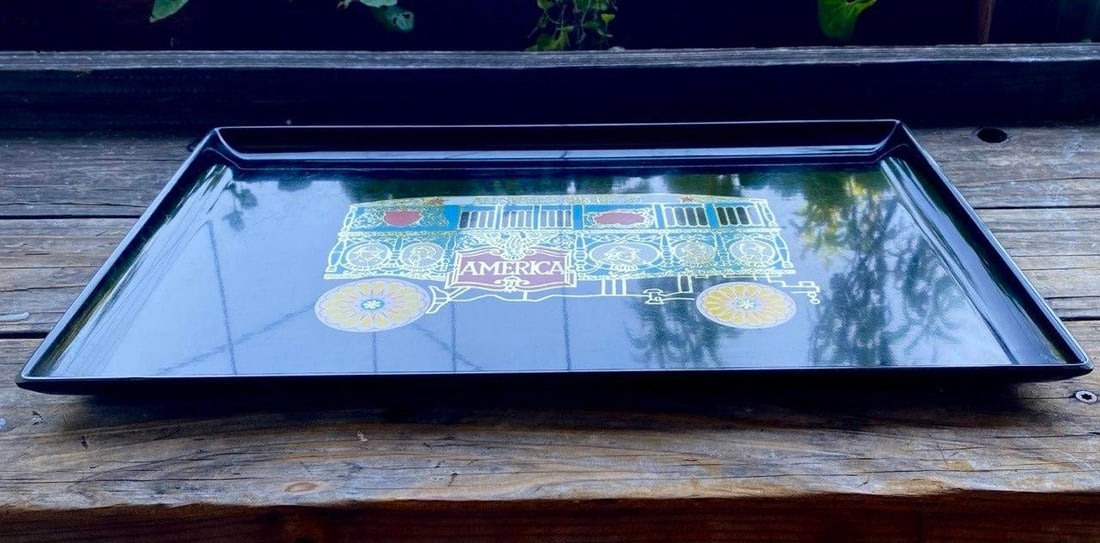 Vintage Couroc of Monterey "America" Circus Wagon Tray | Barnum & Bailey Commemorative Design | Mid- - 9