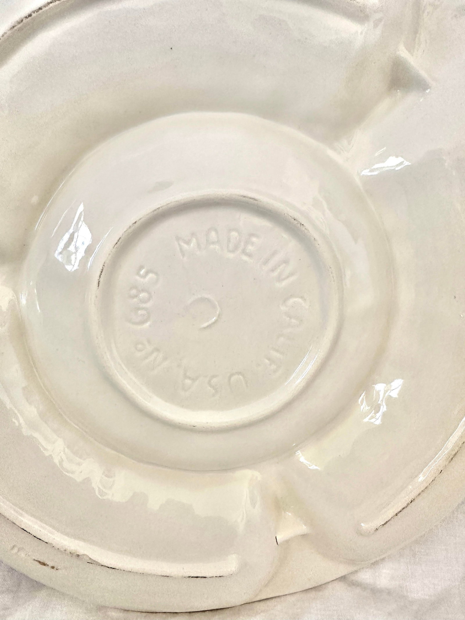 Vintage California Pottery Artichoke Divided Platter - 7