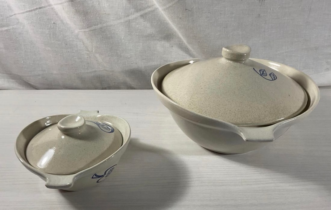 1950s Rare Ben Seibel Pfaltzgraff Country-Time Lidded Casserole Set - A Pair - 3