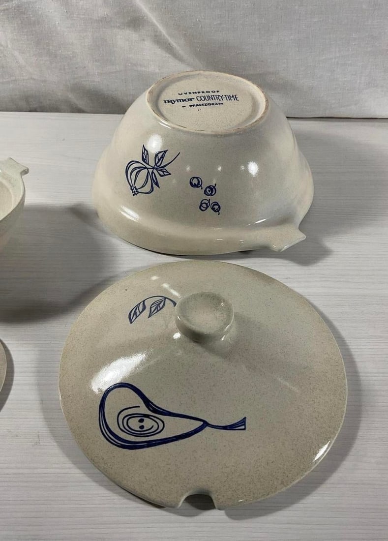 1950s Rare Ben Seibel Pfaltzgraff Country-Time Lidded Casserole Set - A Pair - 4