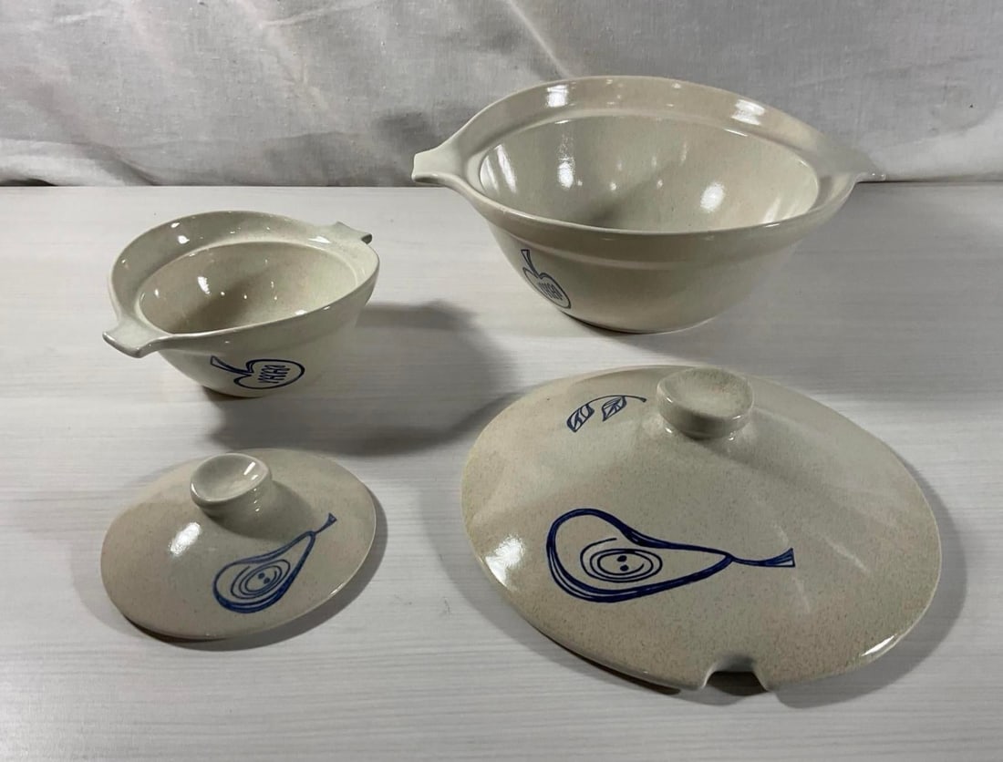 1950s Rare Ben Seibel Pfaltzgraff Country-Time Lidded Casserole Set - A Pair - 5