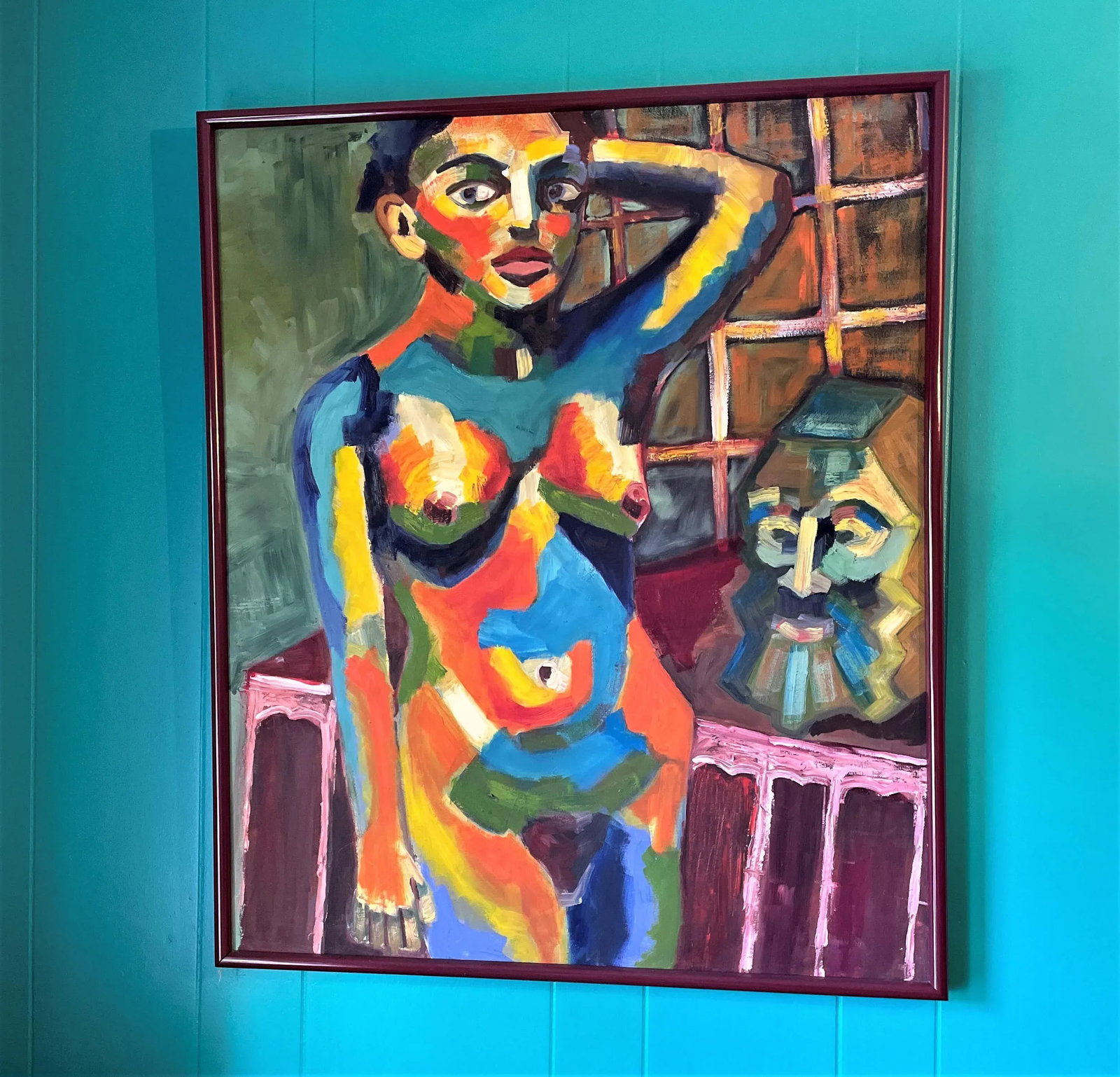 Late 20th Century Fauvist Palette Portrait of Woman Oil Painting, Framed - 2