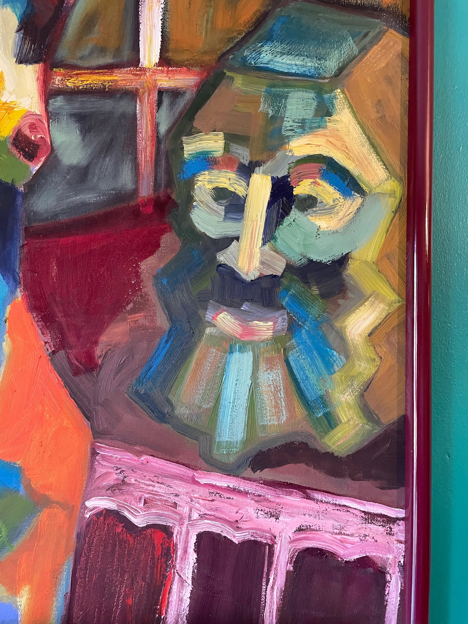 Late 20th Century Fauvist Palette Portrait of Woman Oil Painting, Framed - 5