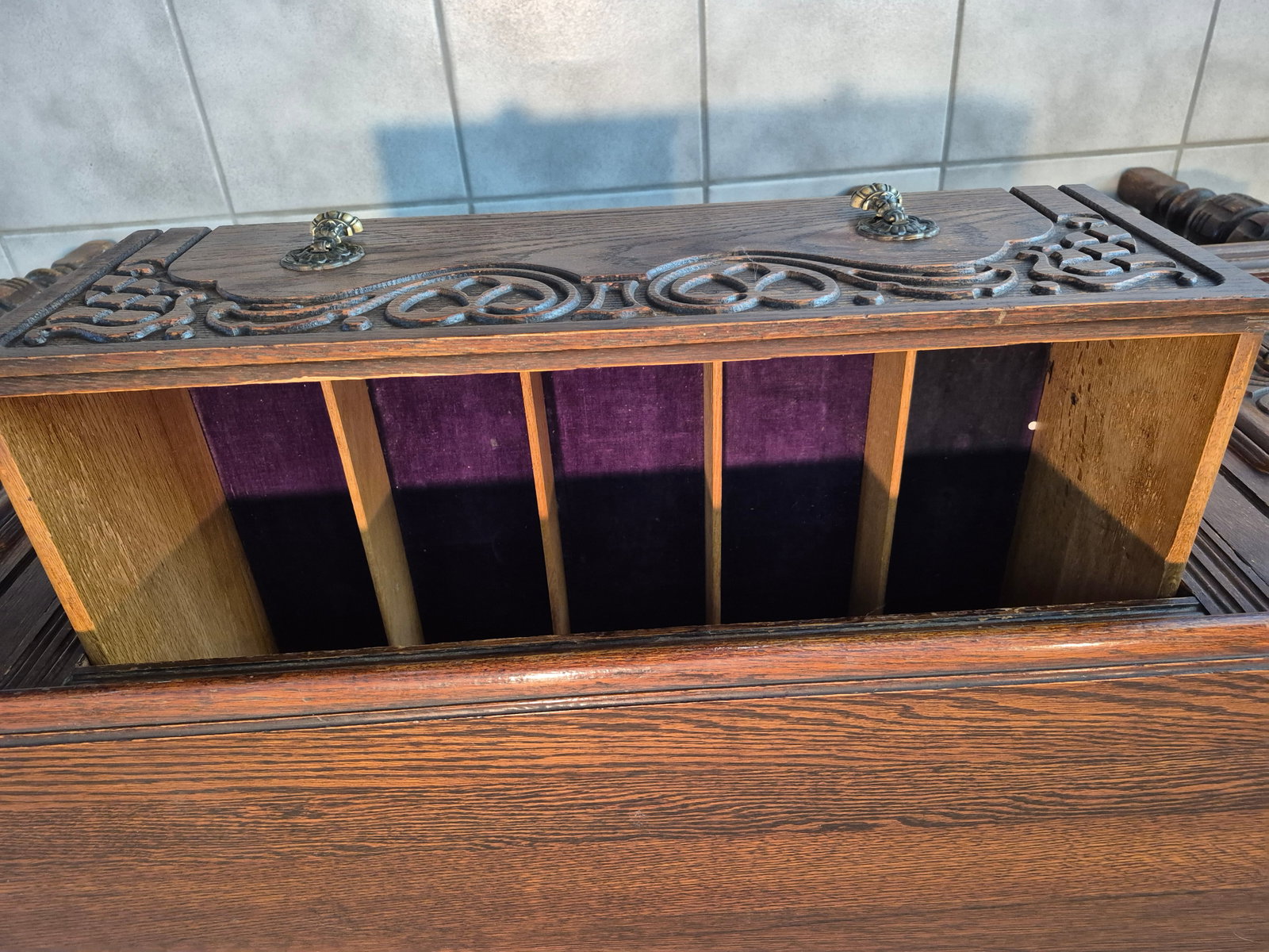 1920s Oak Jacobean Revival Buffet Sideboard - 8