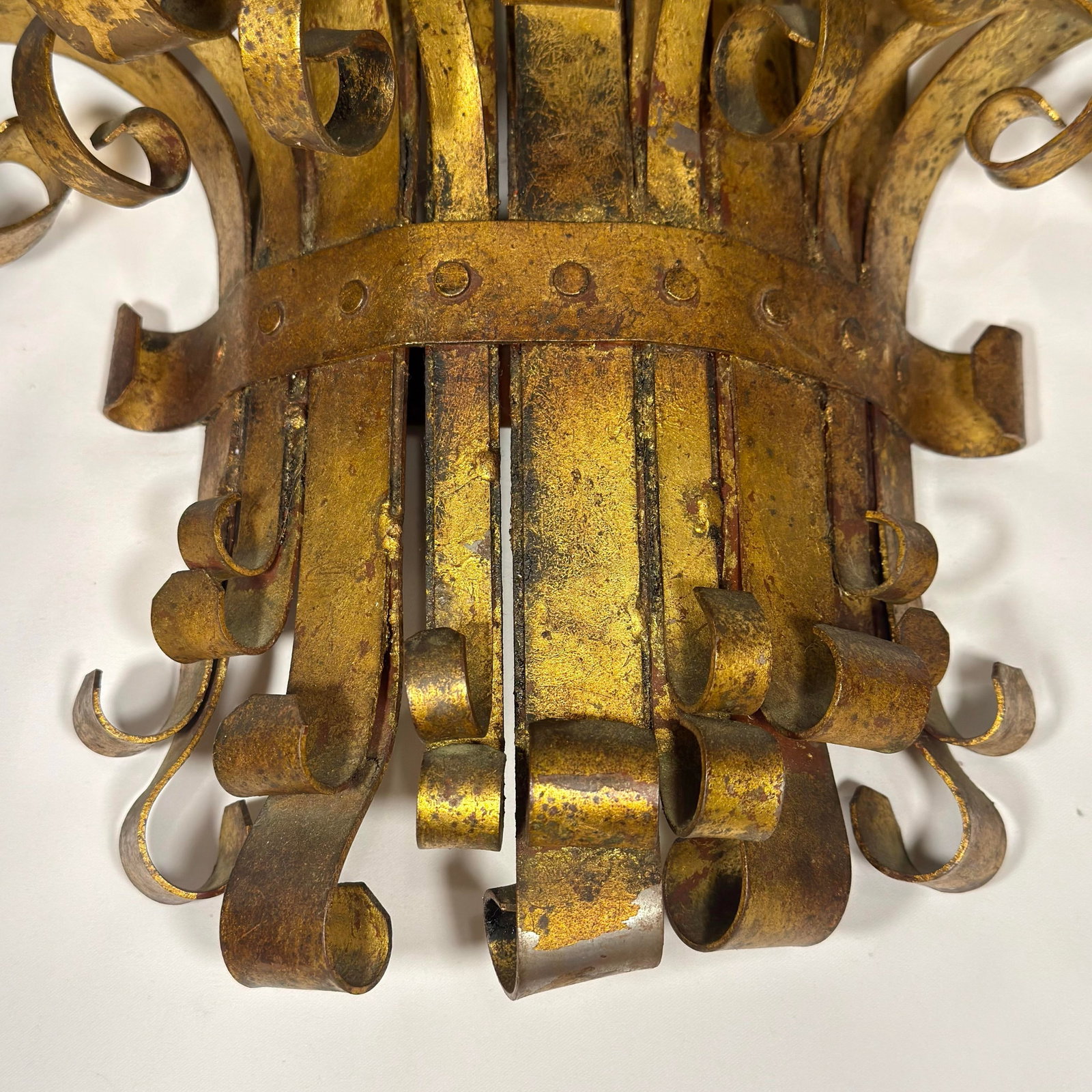 1960s Hollywood Regency Hans Kogl Style Italian Gilt Candle Wall Sconce - 5