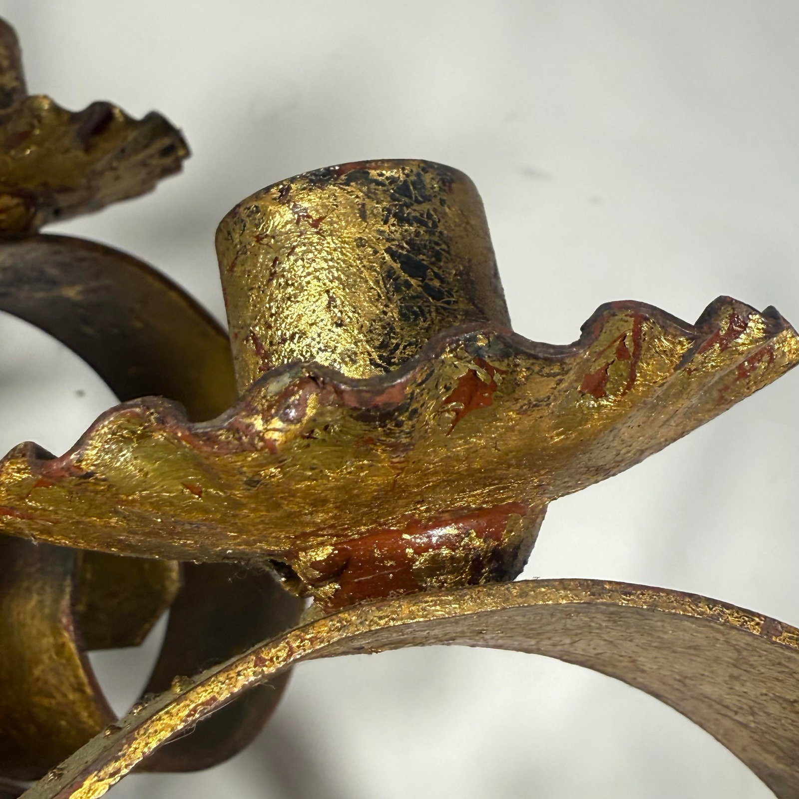 1960s Hollywood Regency Hans Kogl Style Italian Gilt Candle Wall Sconce - 8