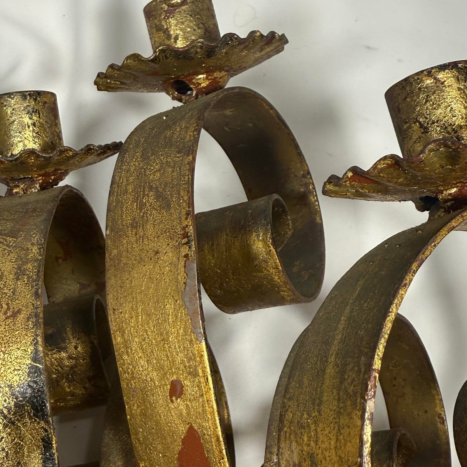 1960s Hollywood Regency Hans Kogl Style Italian Gilt Candle Wall Sconce - 9