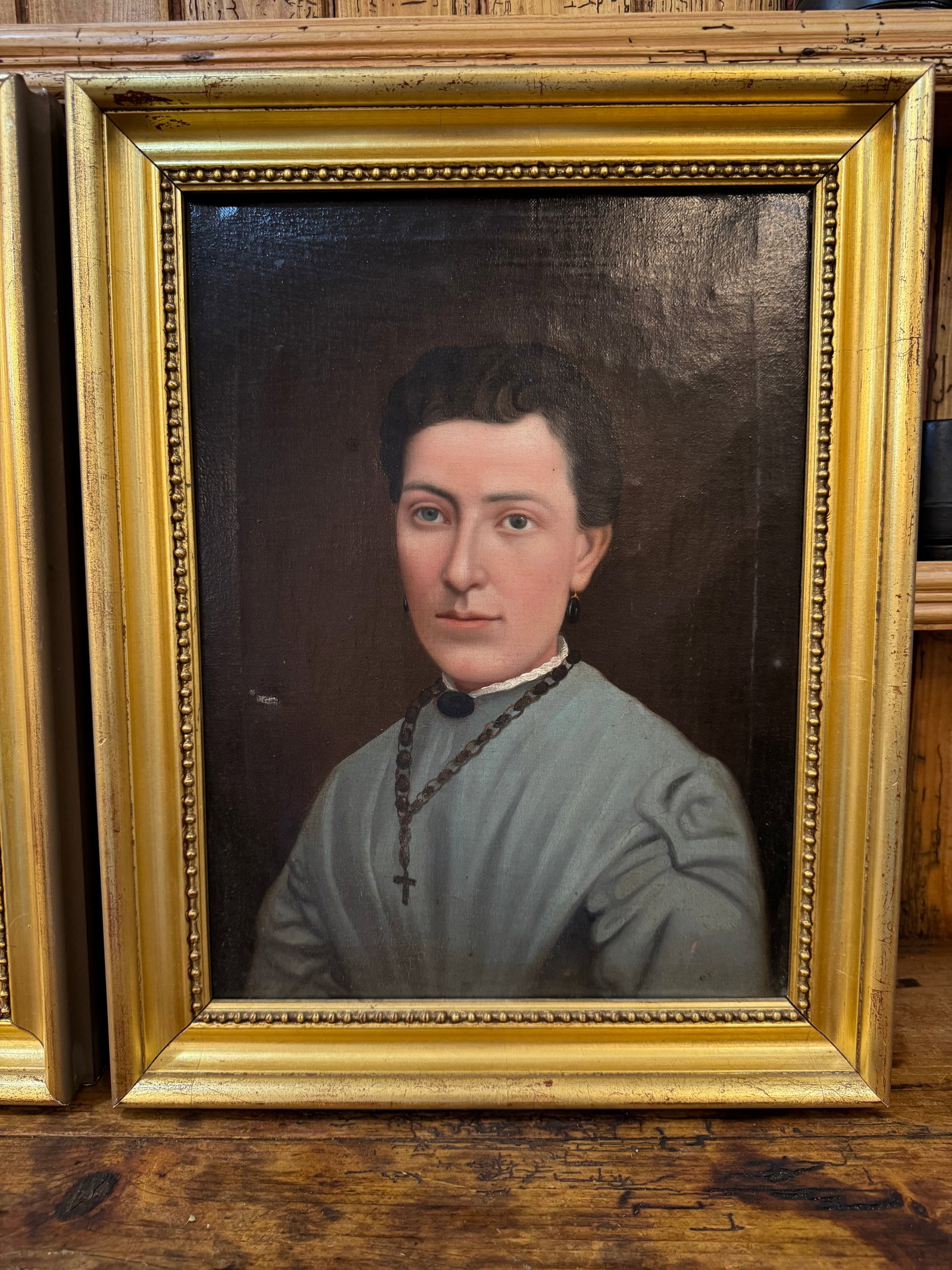 Pair of European Portrait Paintings, Mother & Daughter, Late 19th Century - 4